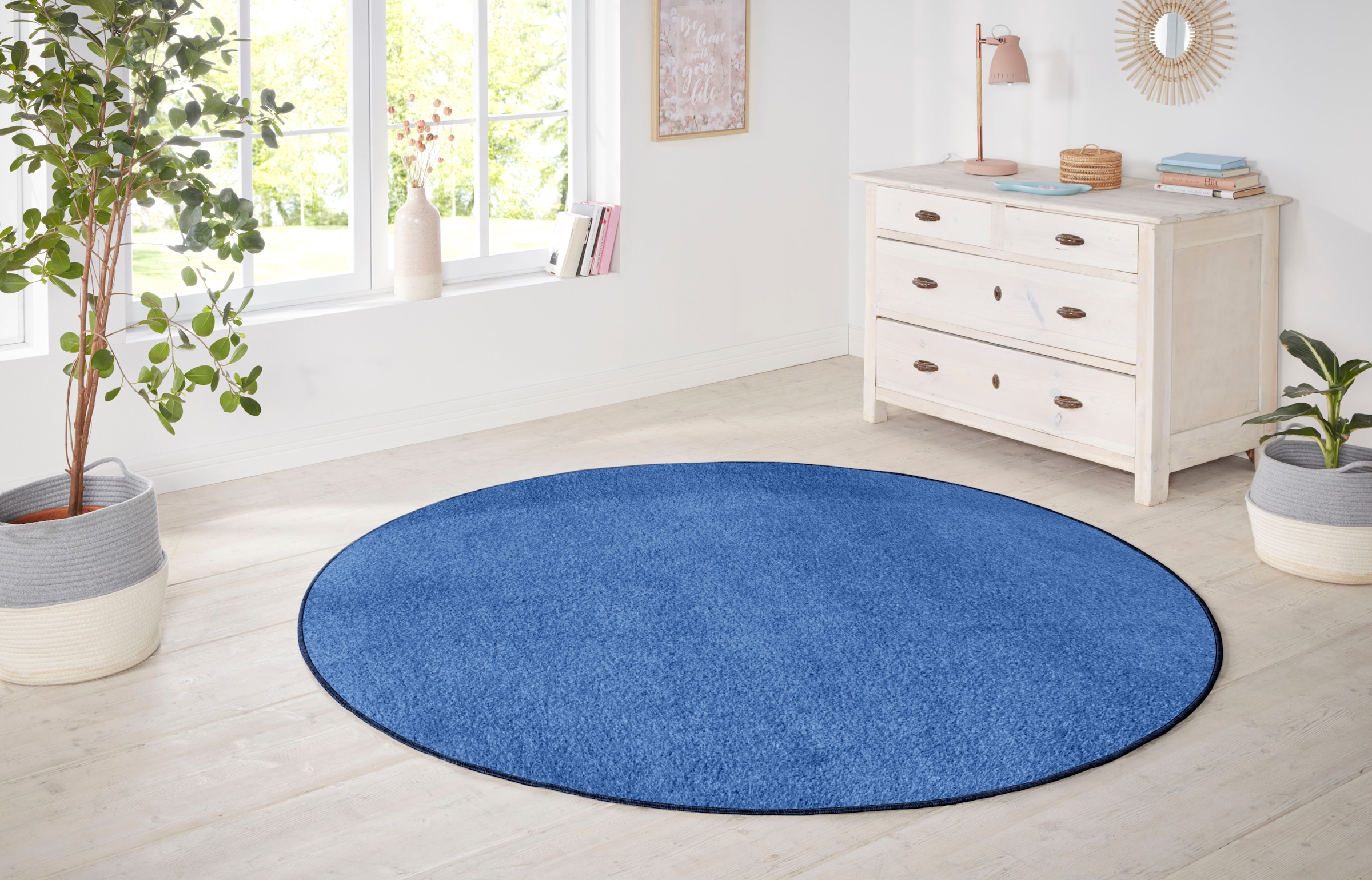 HANSE Home Teppich »Shashi«, rund, 8,5 mm Höhe, Kurzflor, Unifarben, Teppich, Weich, Esszimmer, Kinderzimmer, Flur