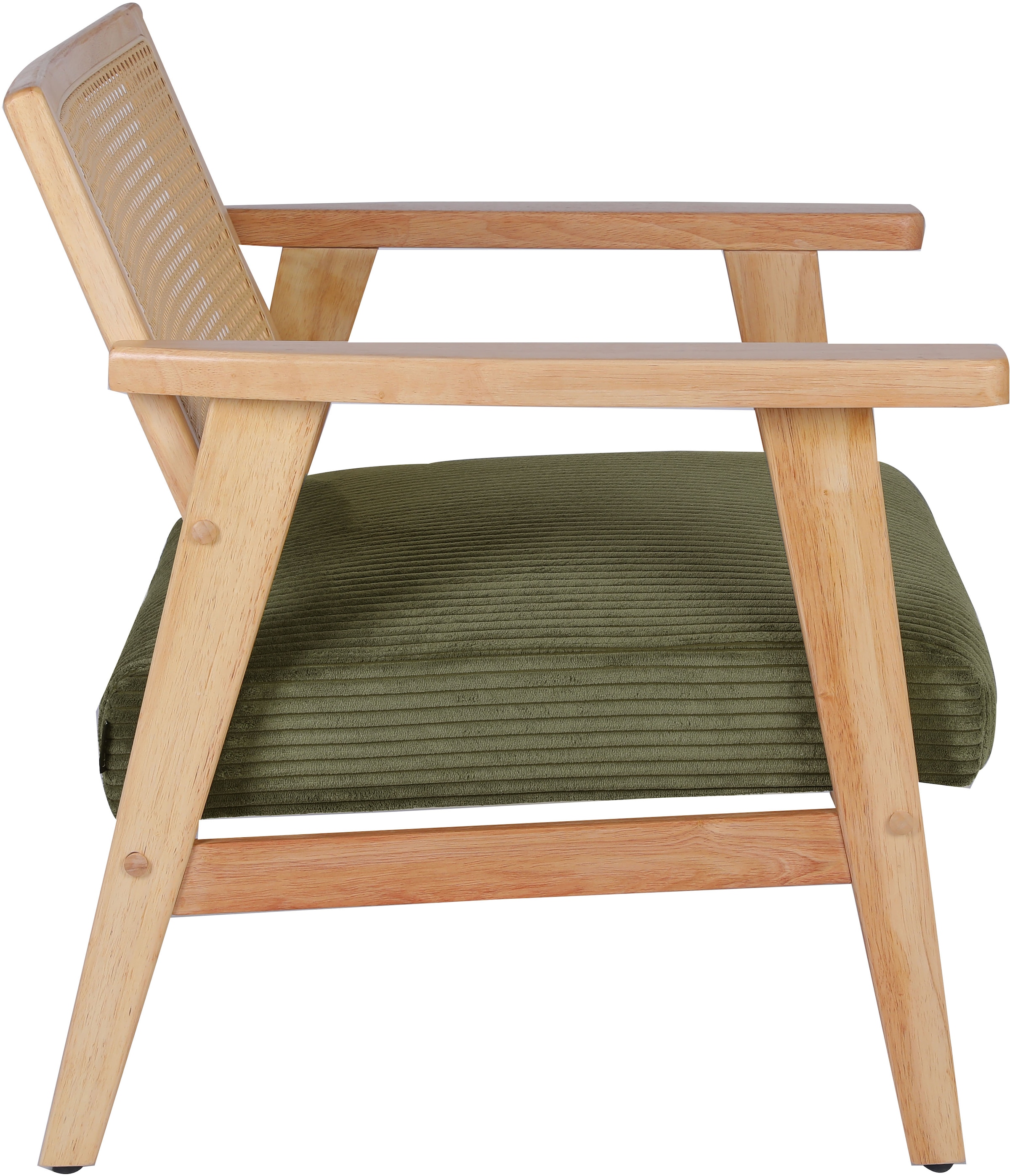 Home affaire Loungesessel »VILLAINE«, Einzelsessel, Rattan-Sessel mit Wiener Geflecht, Cord, Webstoff