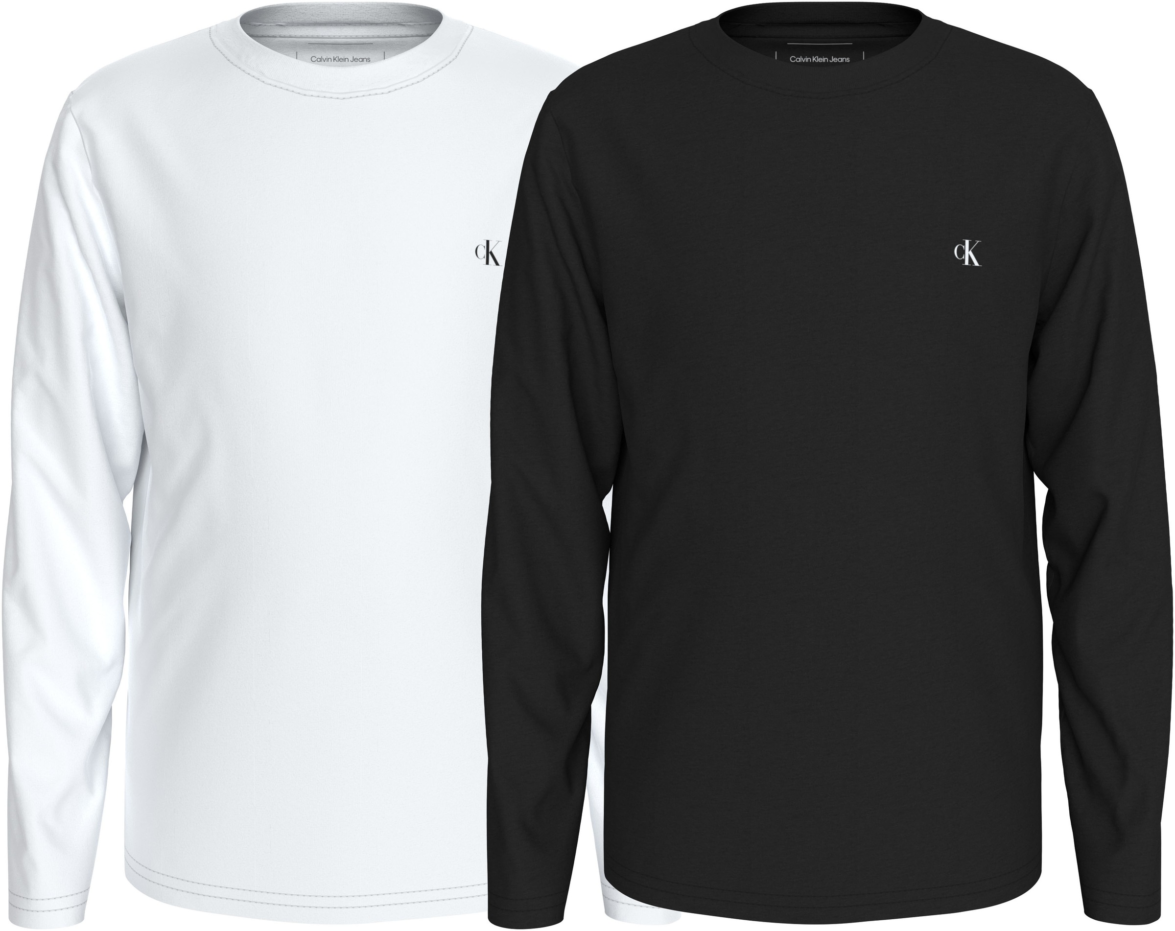 Calvin Klein Jeans T-Shirt »Chest Mono Ls T-Shirt 2-Pack« für Kinder bis 16 Jahre und mit Logodruck