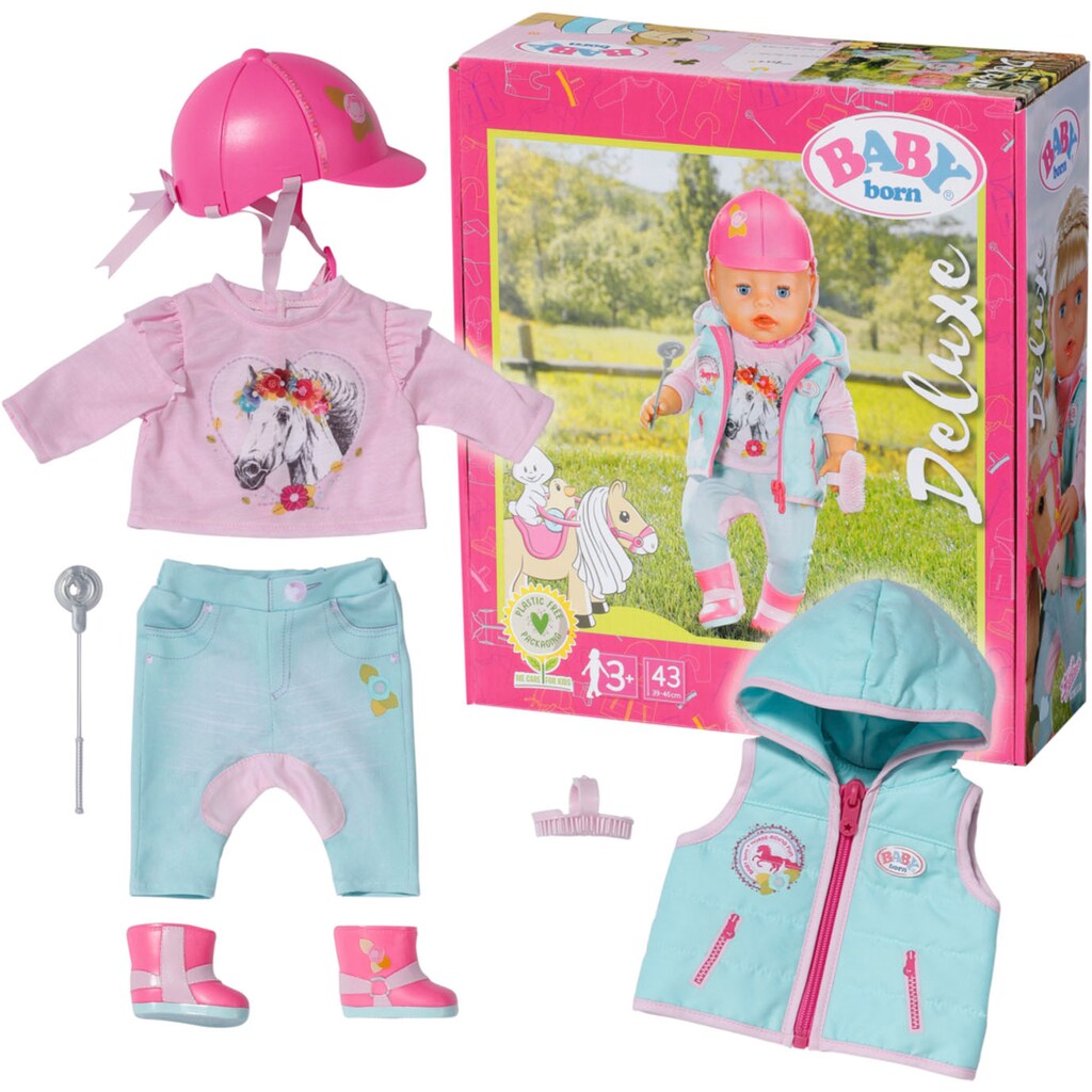 Baby Born Puppenkleidung »Deluxe Reiter Outfit, 43 cm«, (Set, 8 tlg.)