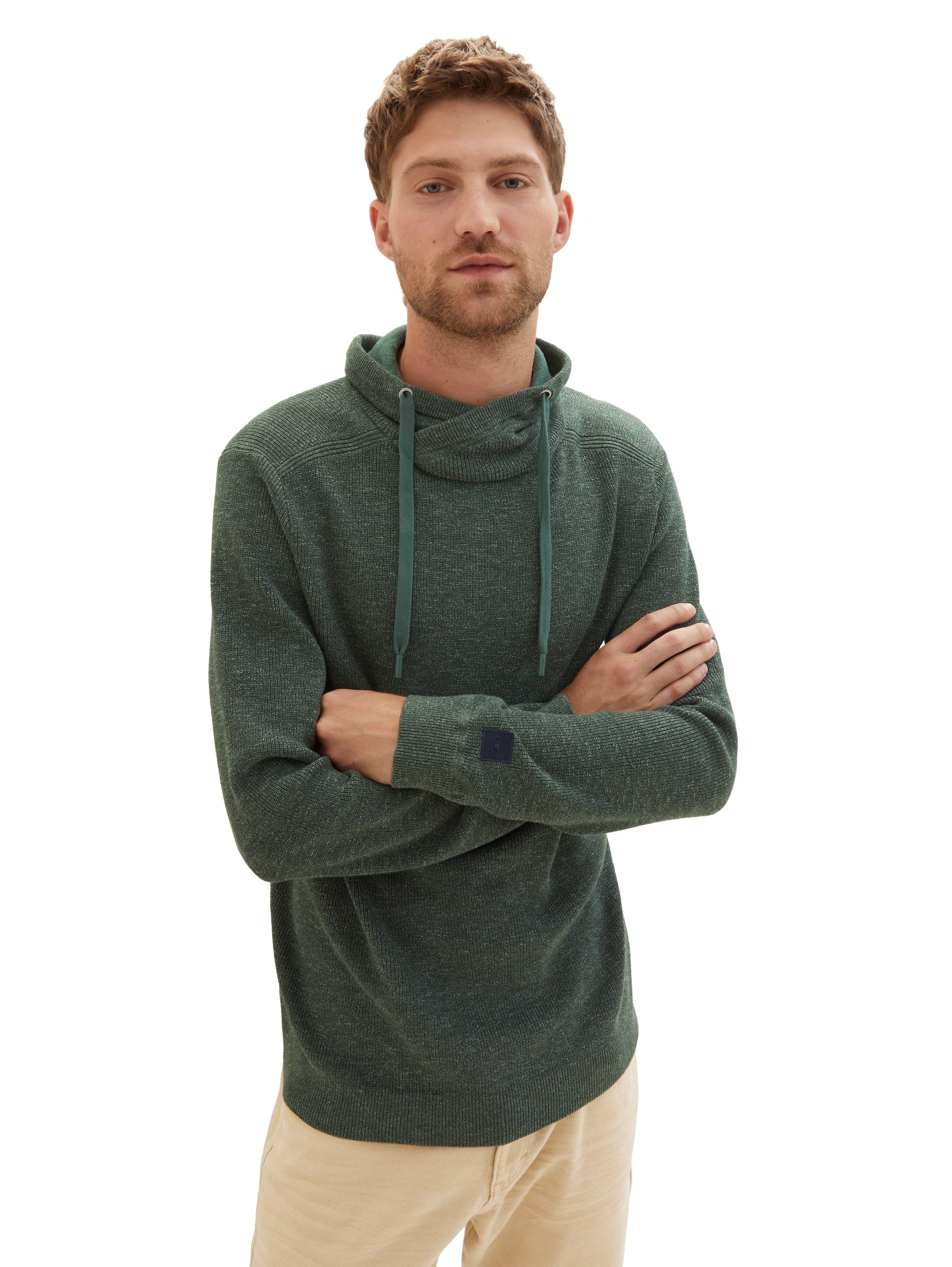 TOM TAILOR Strickpullover, mit Kordelzug am Stehkragen