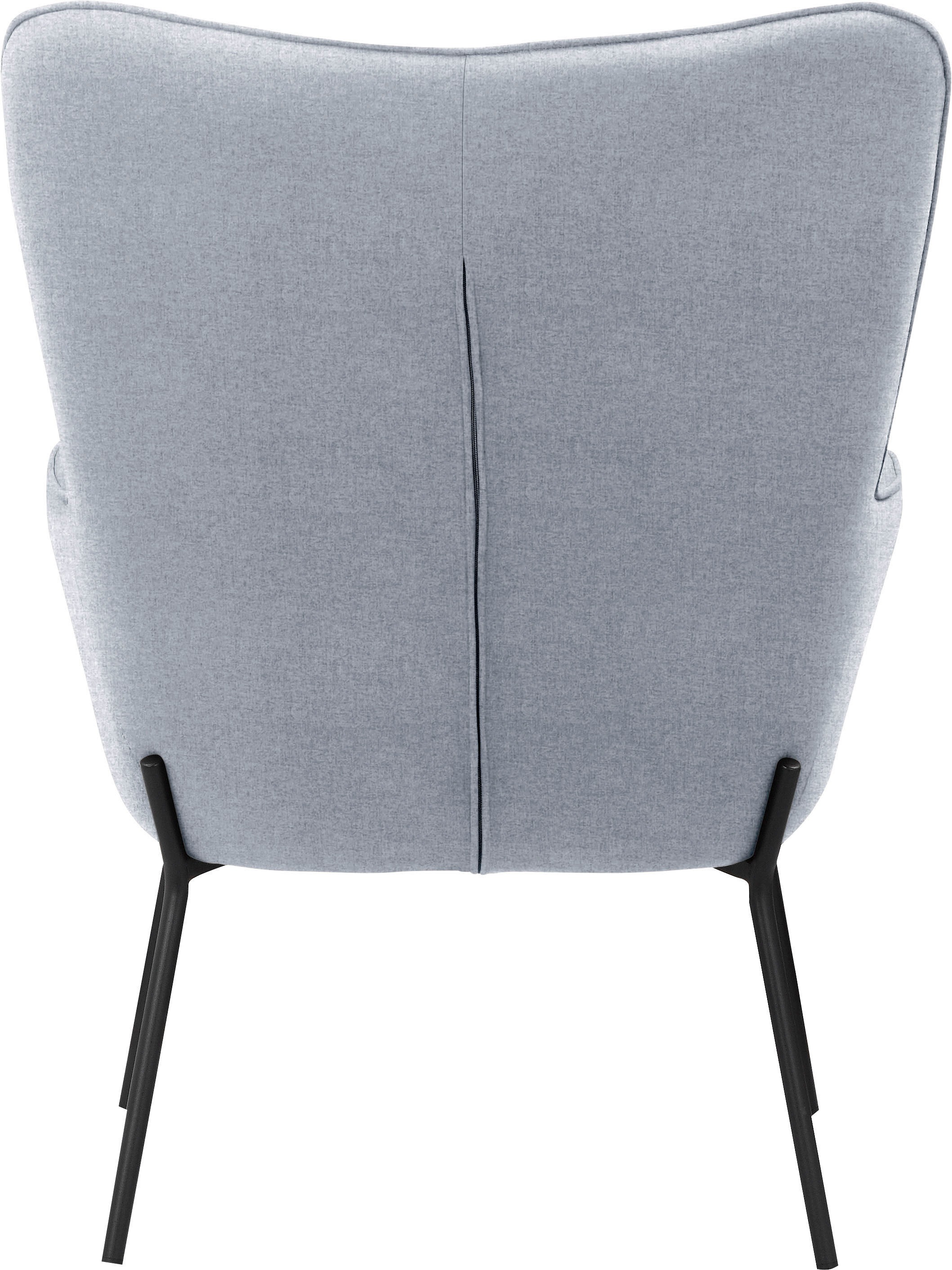 GOODproduct Loungesessel »Luukas, Ohrensessel mit Metallbeinen,«, (1 St.), Stoff recyceltes Polyester, Sitz und Rücken gepolstert, Sitzhöhe 46 cm