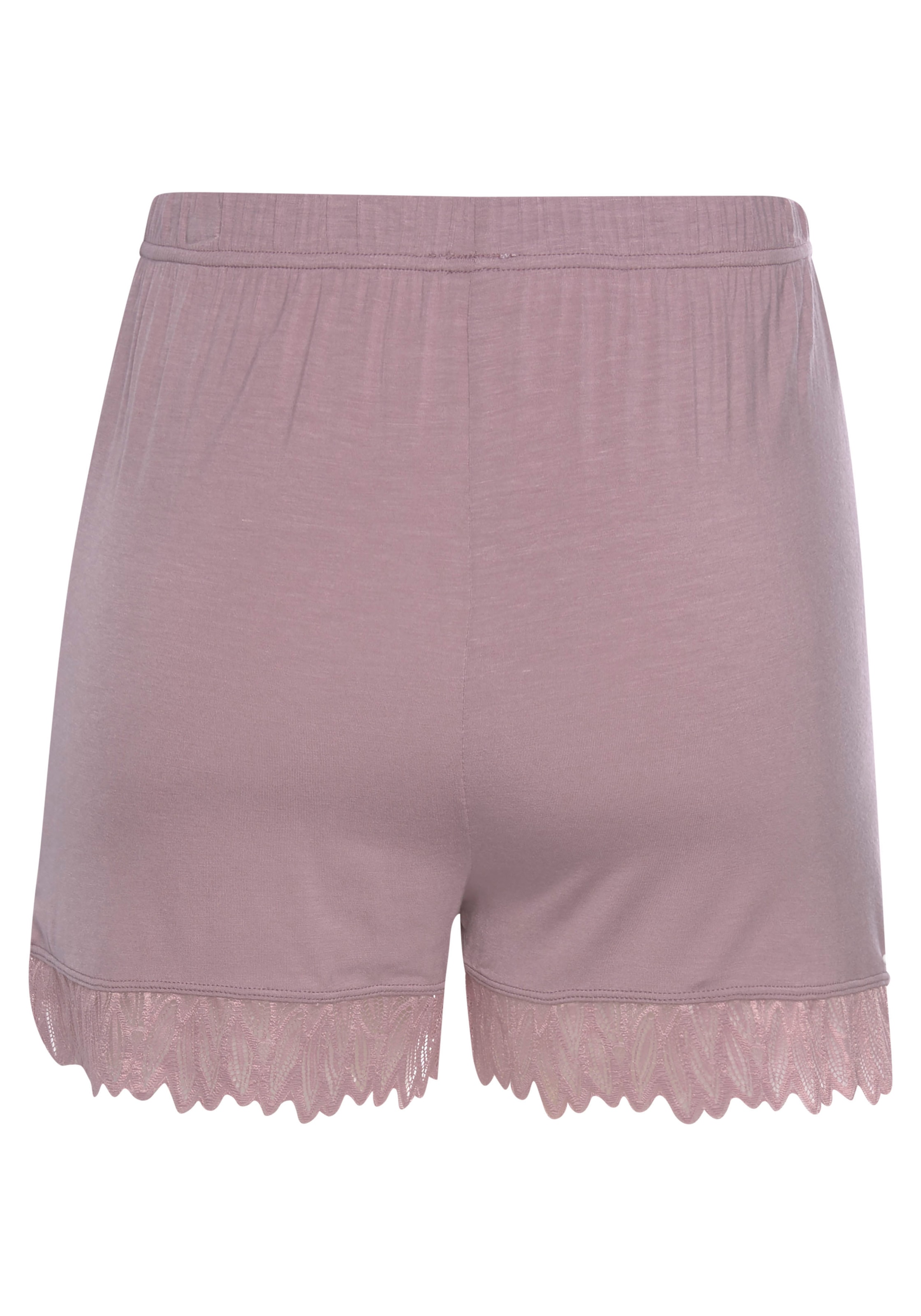 LASCANA Schlafshorts, mit Spitzendetails