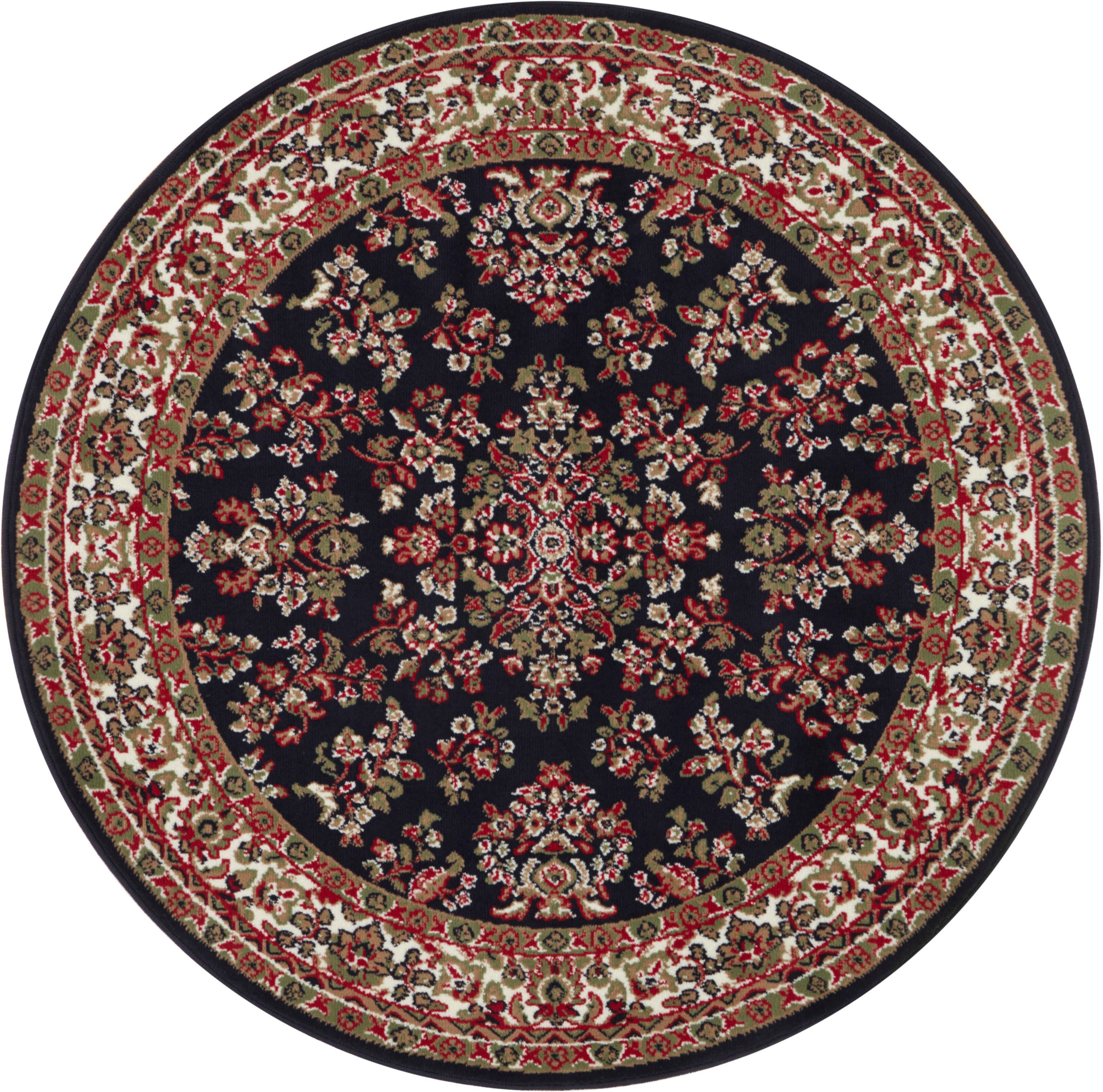 HANSE Home Teppich »Halton«, rund, 8 mm Höhe, Kurzflor, Orient Optik, mit Bordüre, robust, pflegeleicht, gekettelt