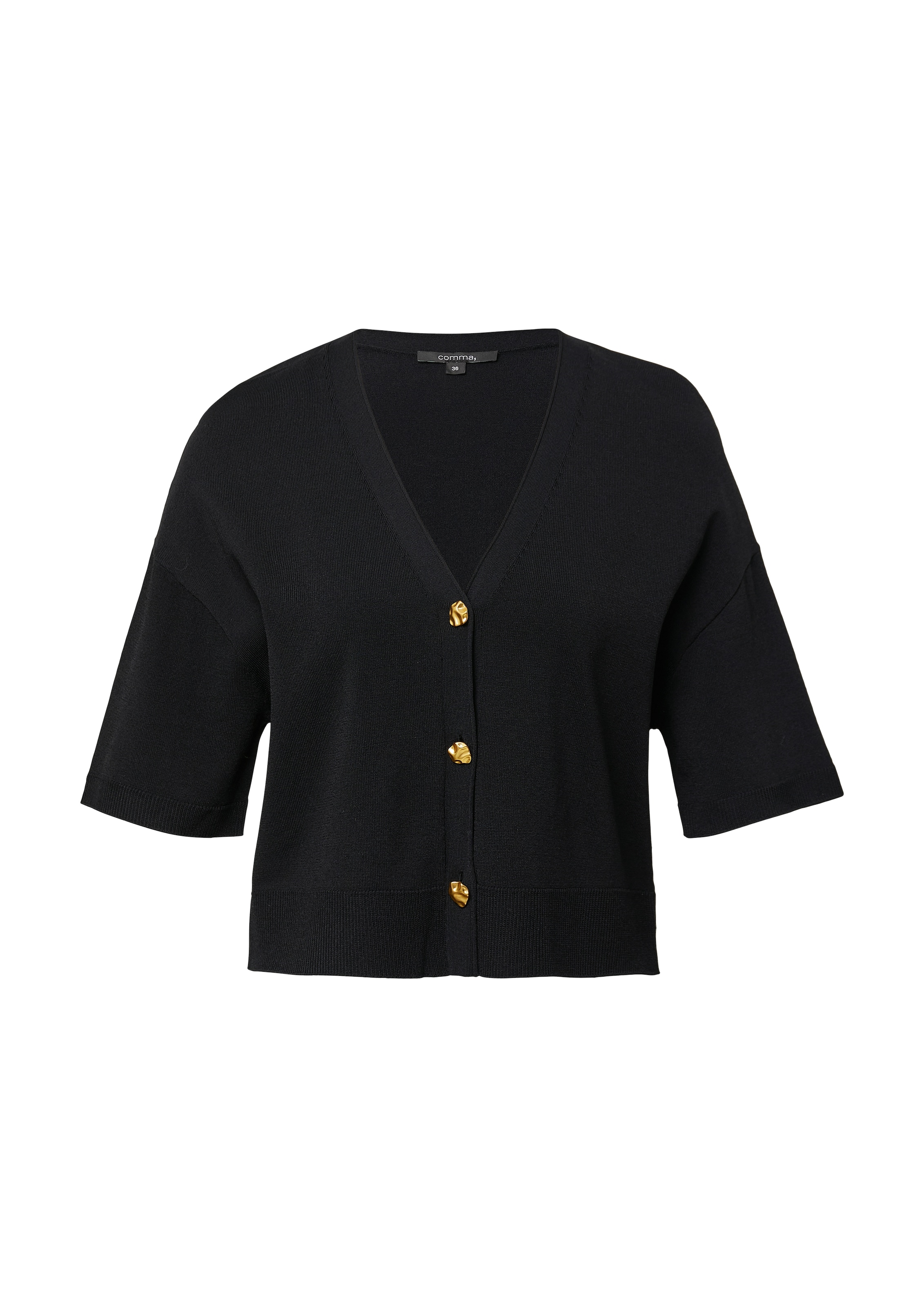 Comma Cardigan, mit V-Ausschnitt und goldfarbenenen Knöpfen