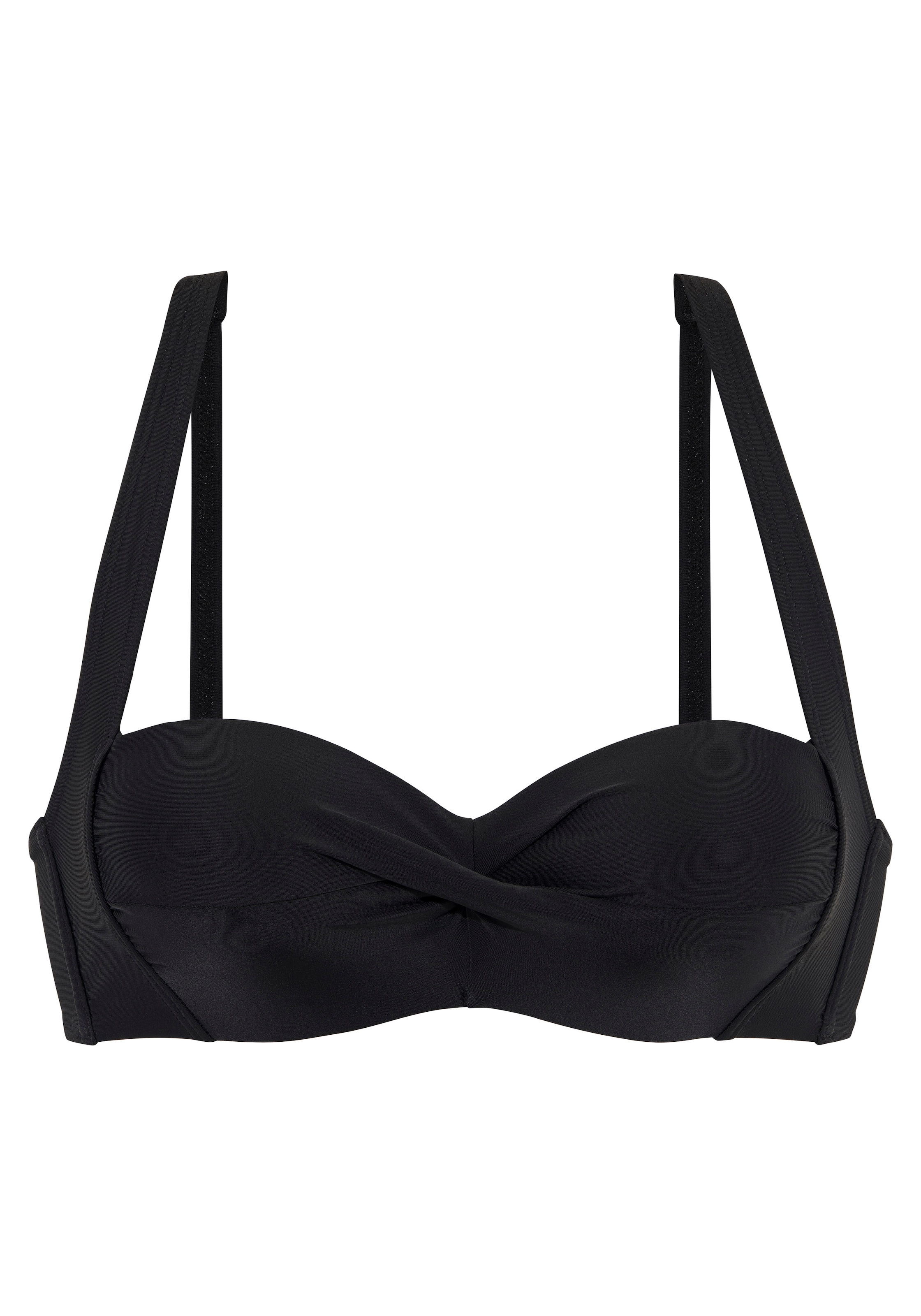 LASCANA Bandeau-Bikini-Top "Ronda" in Wickeloptik, bis G-Cup