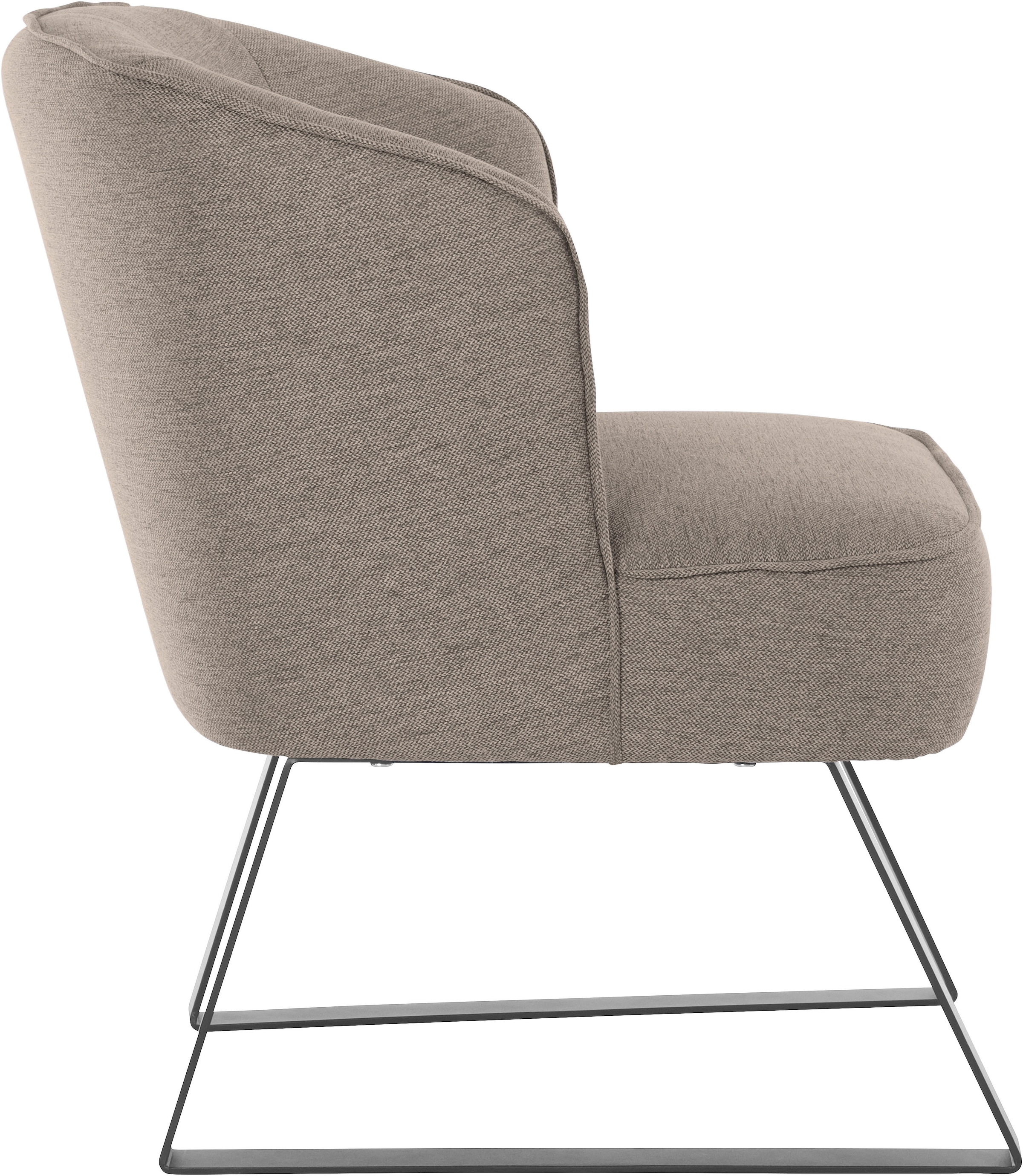 exxpo - sofa fashion Sessel »Americano, Loungesessel«, mit Keder und Metallfüssen, Bezug in verschiedenen Qualitäten, 1 Stck.