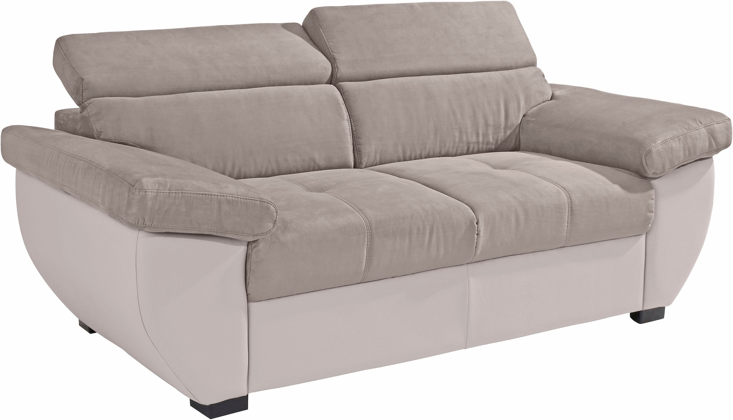 COTTA Polstergarnitur »Speedway«, (Set), Set bestehend aus: 2-Sitzer mit Kopfteilverstellung & Hocker