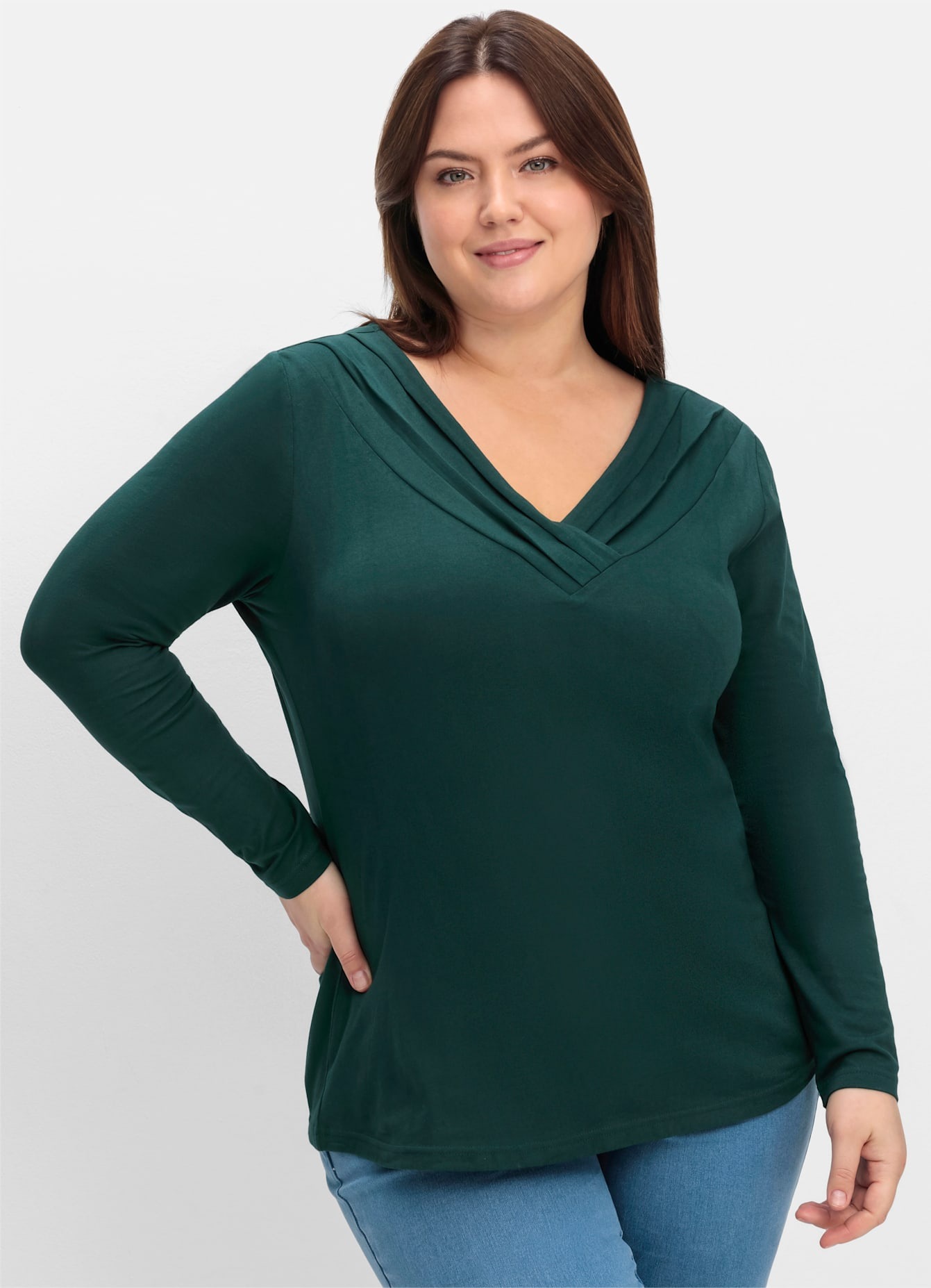 sheego by Joe Browns Langarmshirt »Langarmshirt«, (1 tlg.)