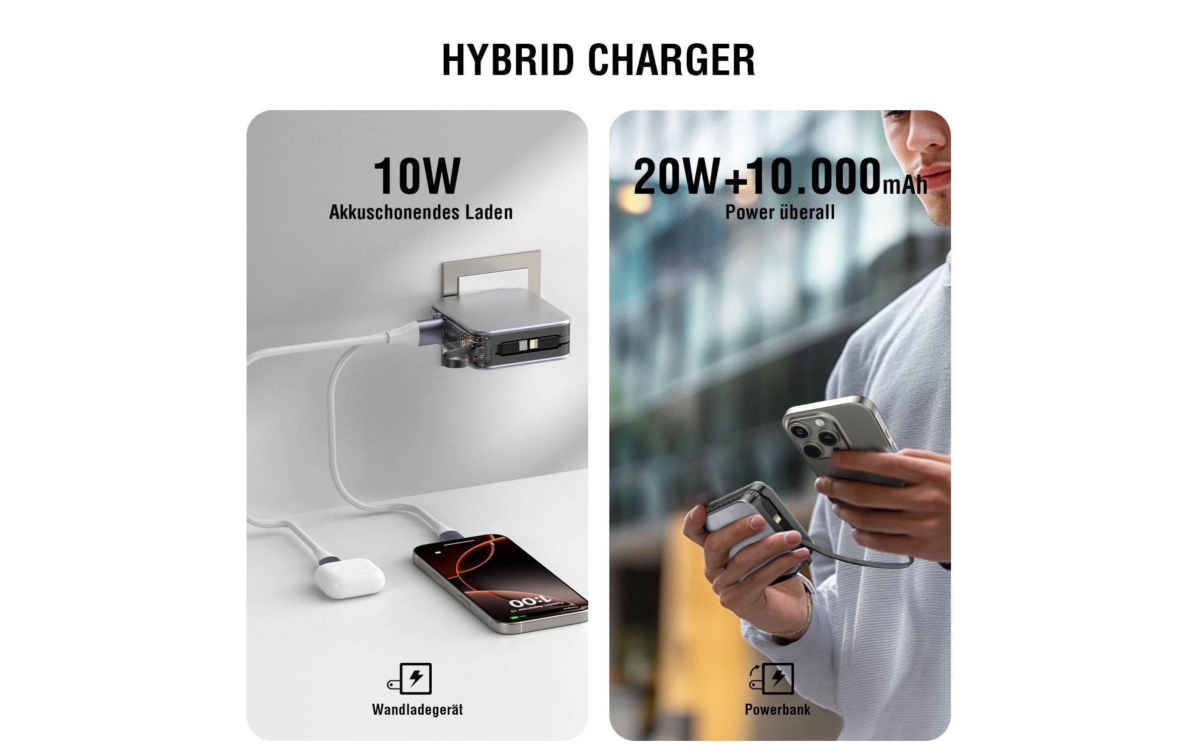 4smarts Powerbank »3in1 Hybrid Charger Lucid 10000 mAh«