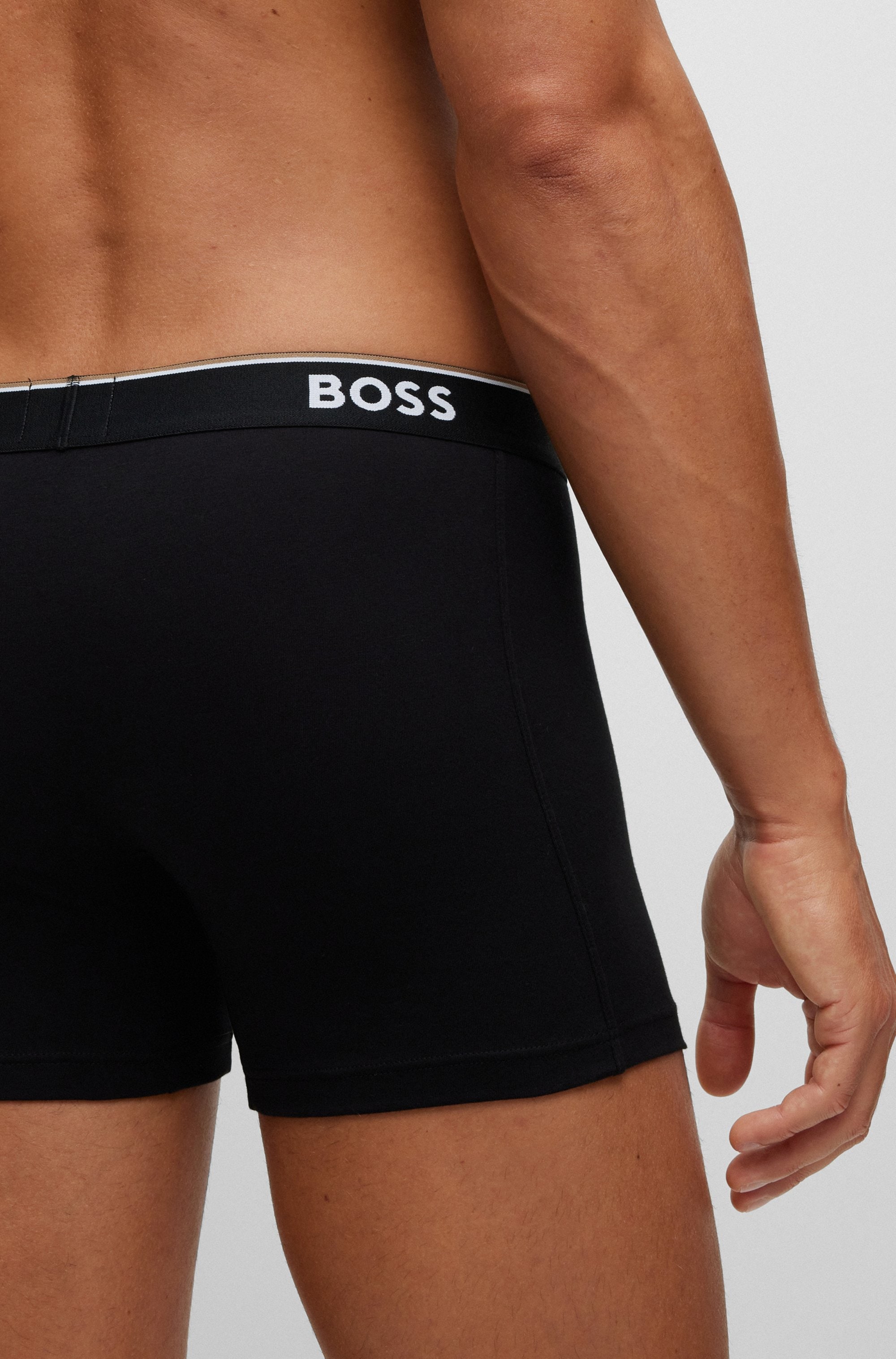 BOSS Langer Boxer »Brief 3 PACK«, mit farblich passendem Webbund