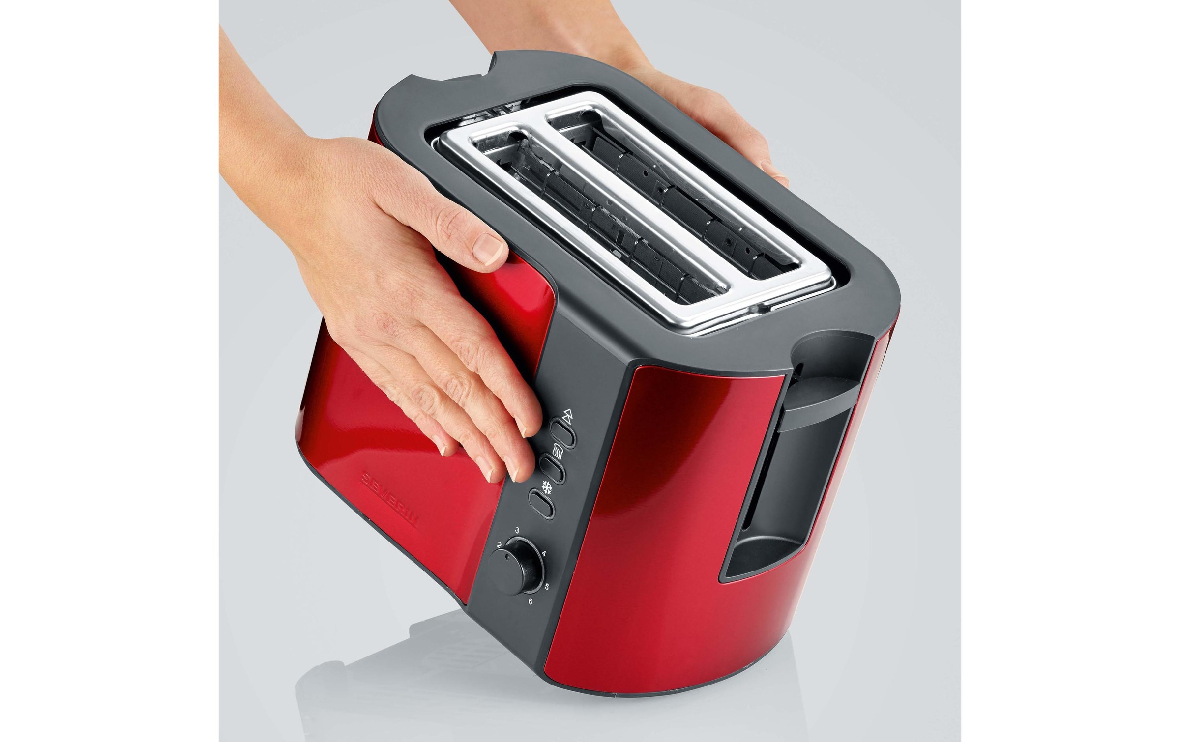 Severin Toaster »AT 2217 Rot Schwarz«, 800 W, Lieferung mit passendem CH-Fixadapter