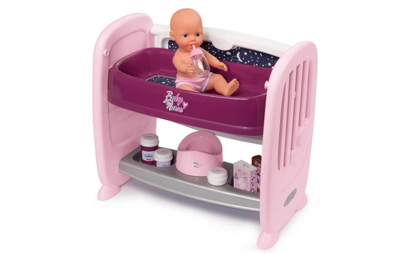 Smoby Baby Nurse Puppen-Spielcenter - 3-in-1 Puppenhaus Mit Zubehör