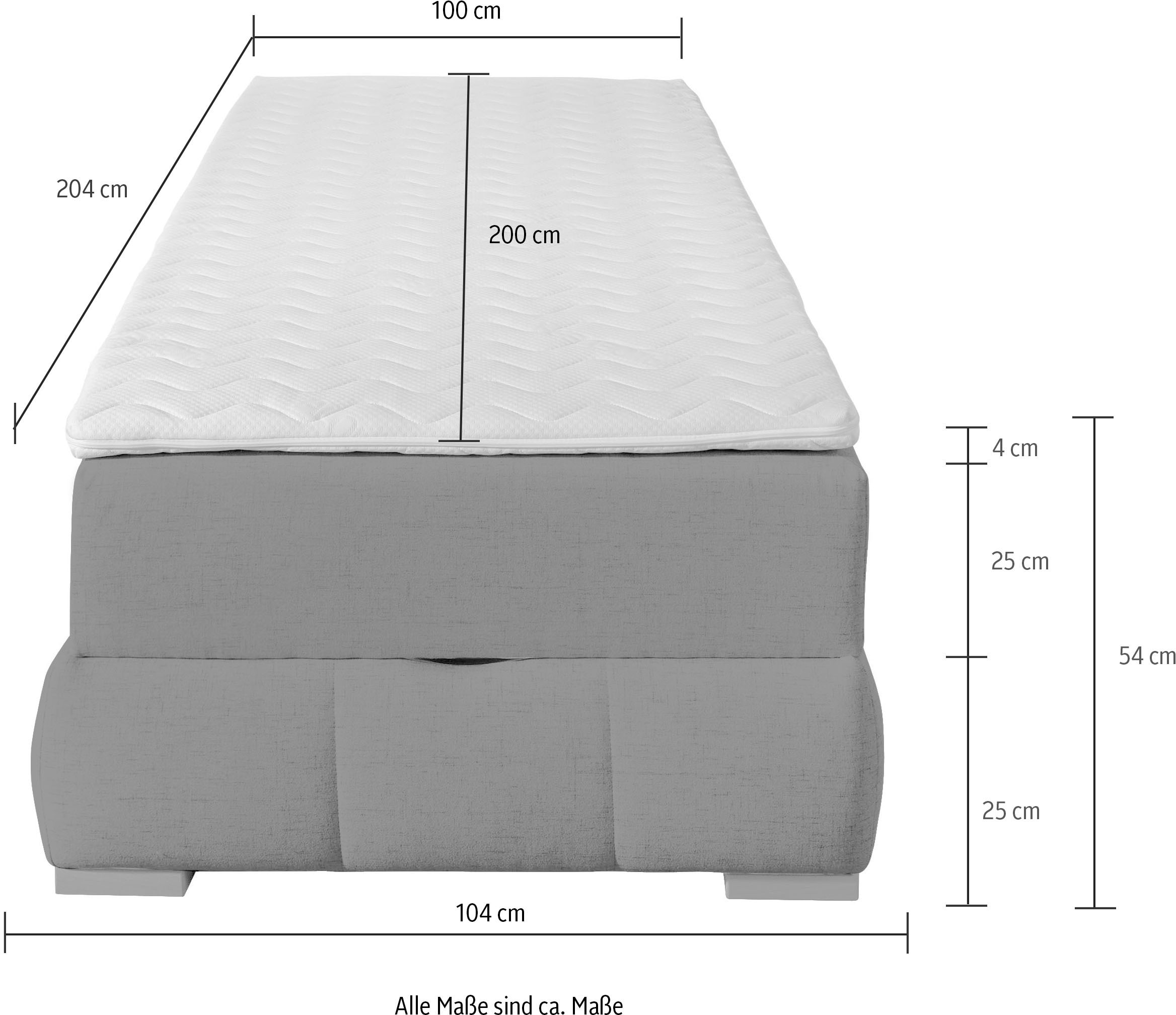 Guido Maria Kretschmer Home&Living Boxbett »Wehma«, ohne Kopfteil, inklusive Topper und Bettkasten