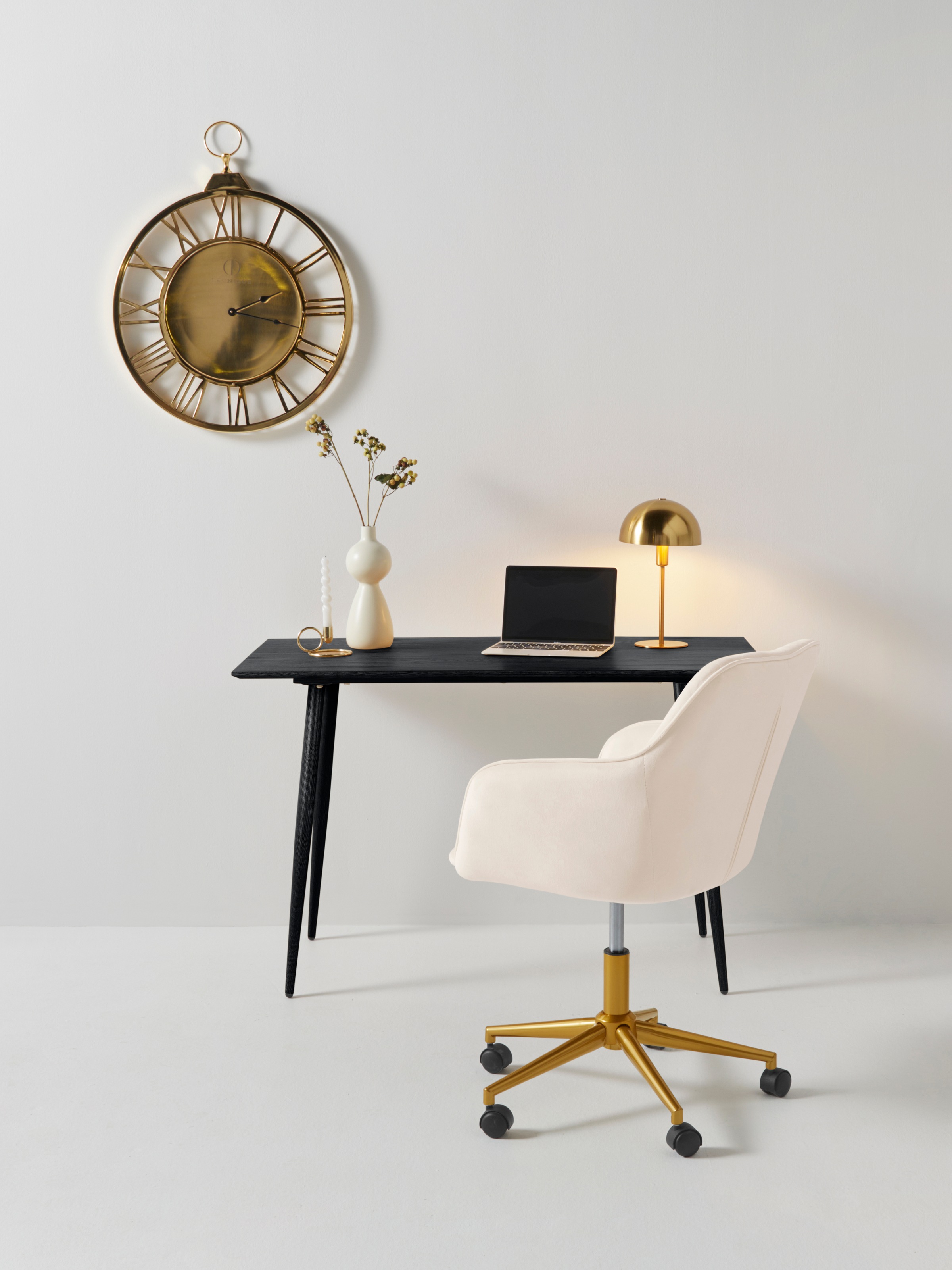 ❤ Leonique Schreibtisch »Eadwine«, Tischplatte aus MDF mit Folie, Gestell  aus Metall, Höhe 76 cm entdecken im Jelmoli-Online Shop