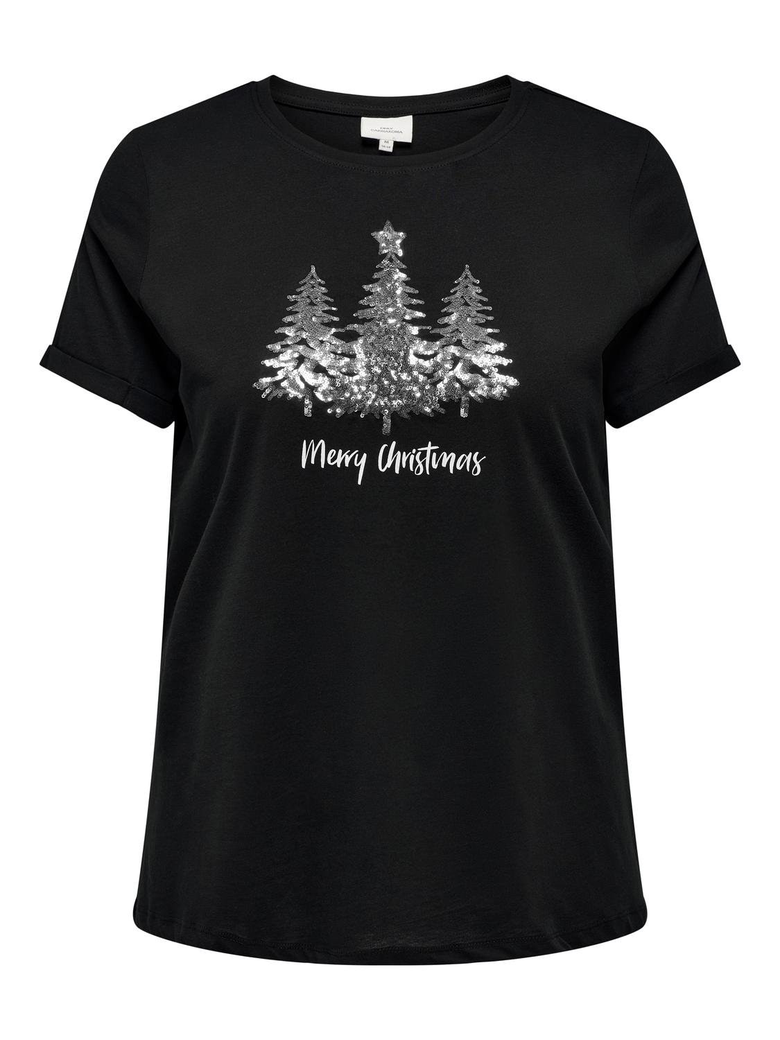 ONLY CARMAKOMA Kurzarmshirt »CARKITI LIFE STAR S/S O-NECK TEE X-MAS«