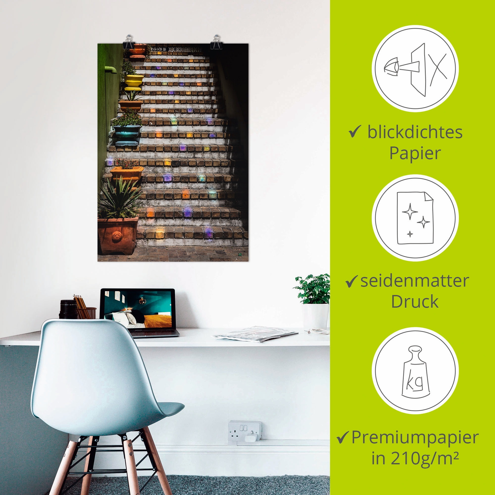 Artland Wandbild »Die Treppe«, Gebäude, (1 St.), als Leinwandbild, Poster, Wandaufkleber in verschied. Grössen