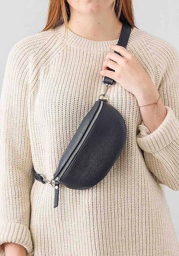 Zwillingsherz Umhängetasche »Crossbody Bag Leder«, Umhängetasche mit Reissverschluss