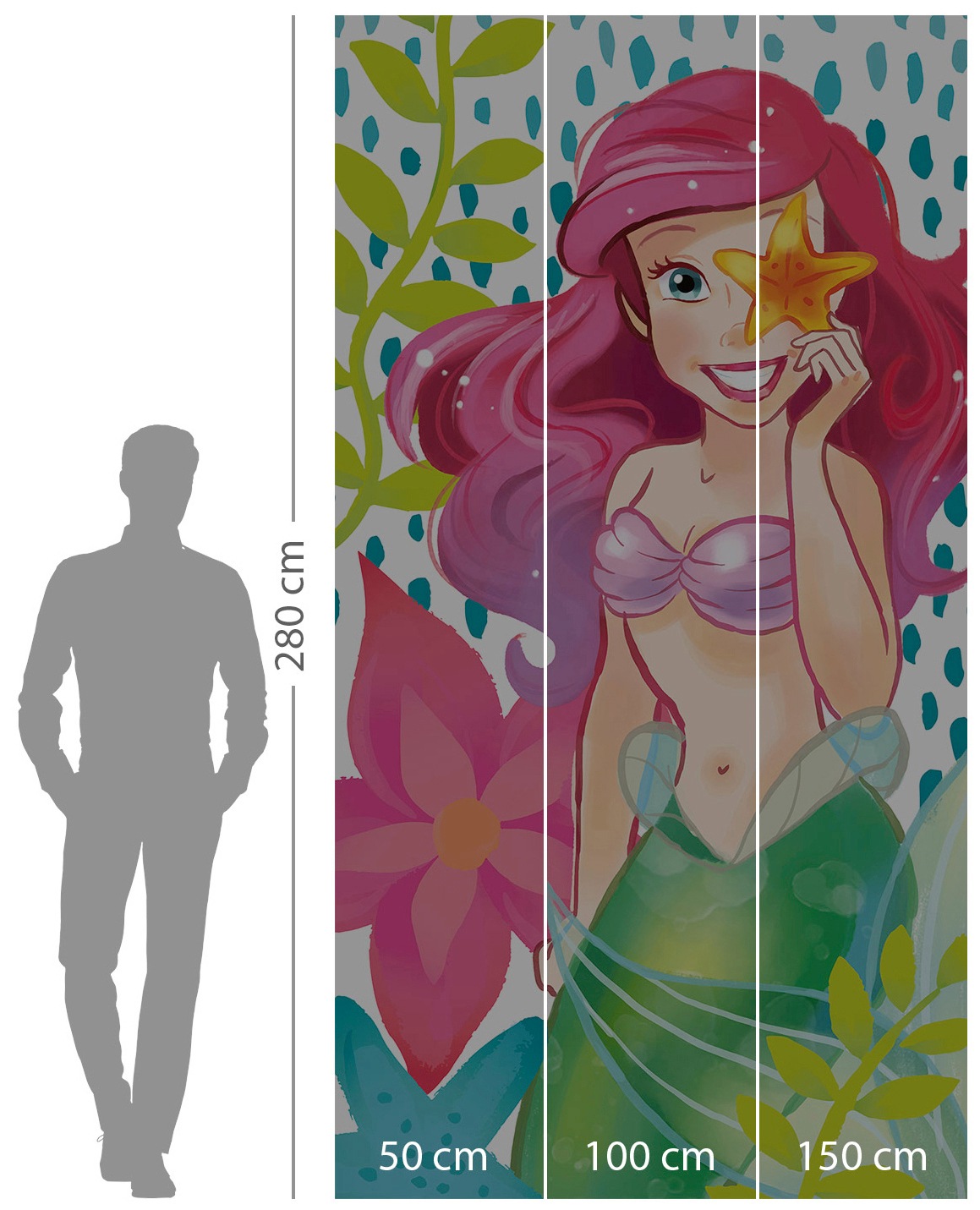 Komar Vliestapete »Digitaldruck Vlies - Ariel Seastar - Grösse 150 x 280 cm«, bedruckt, Kinderzimmer