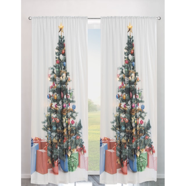♕ my home Vorhang »Xmas Tree W/LED«, HxB: 230x140, LED-Lichter online  bestellen bei Jelmoli-Versand Schweiz