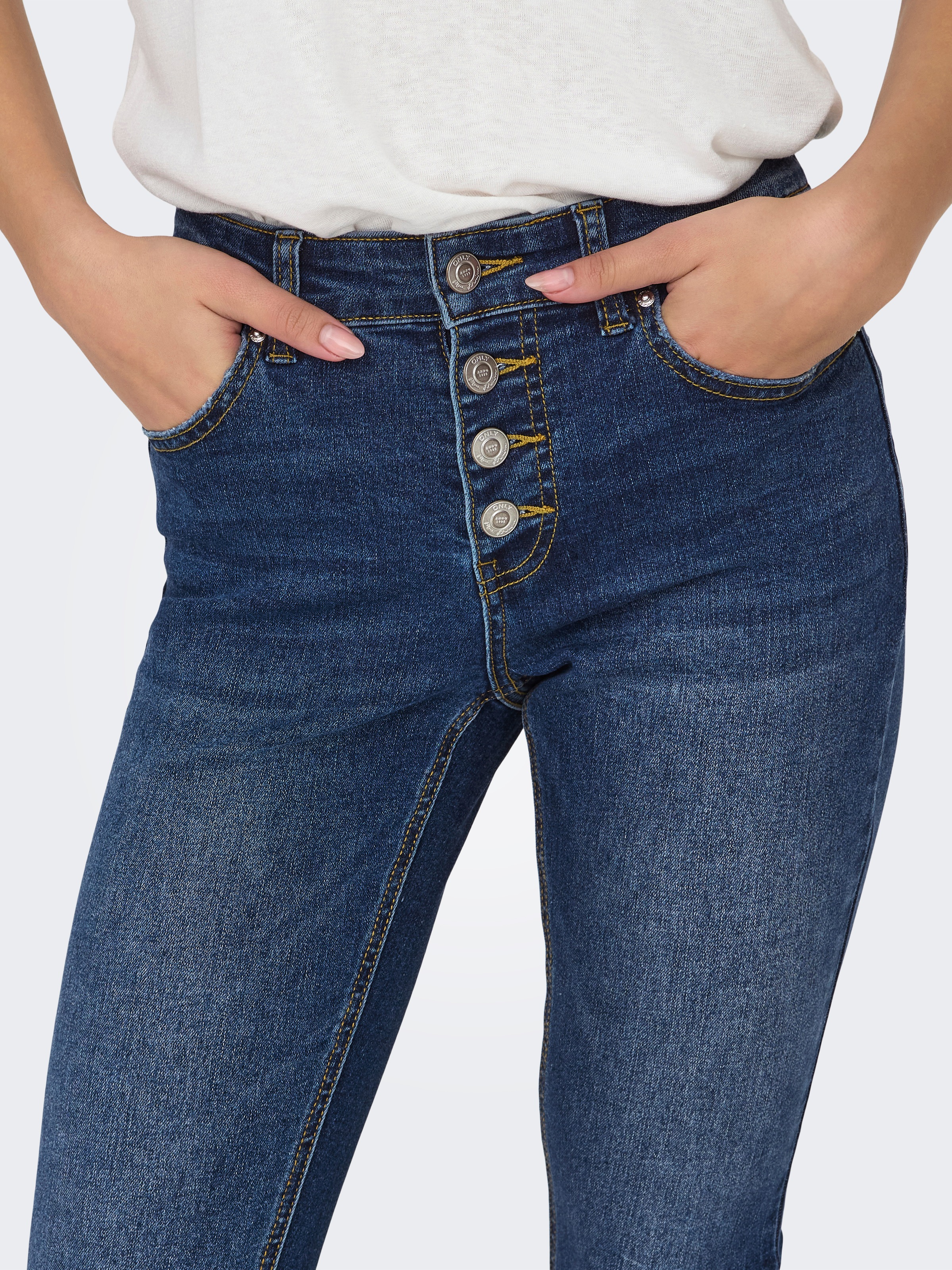 ONLY Skinny-fit-Jeans »ONLMIA MID WAIST BUTTON SK RW ANK BOX«