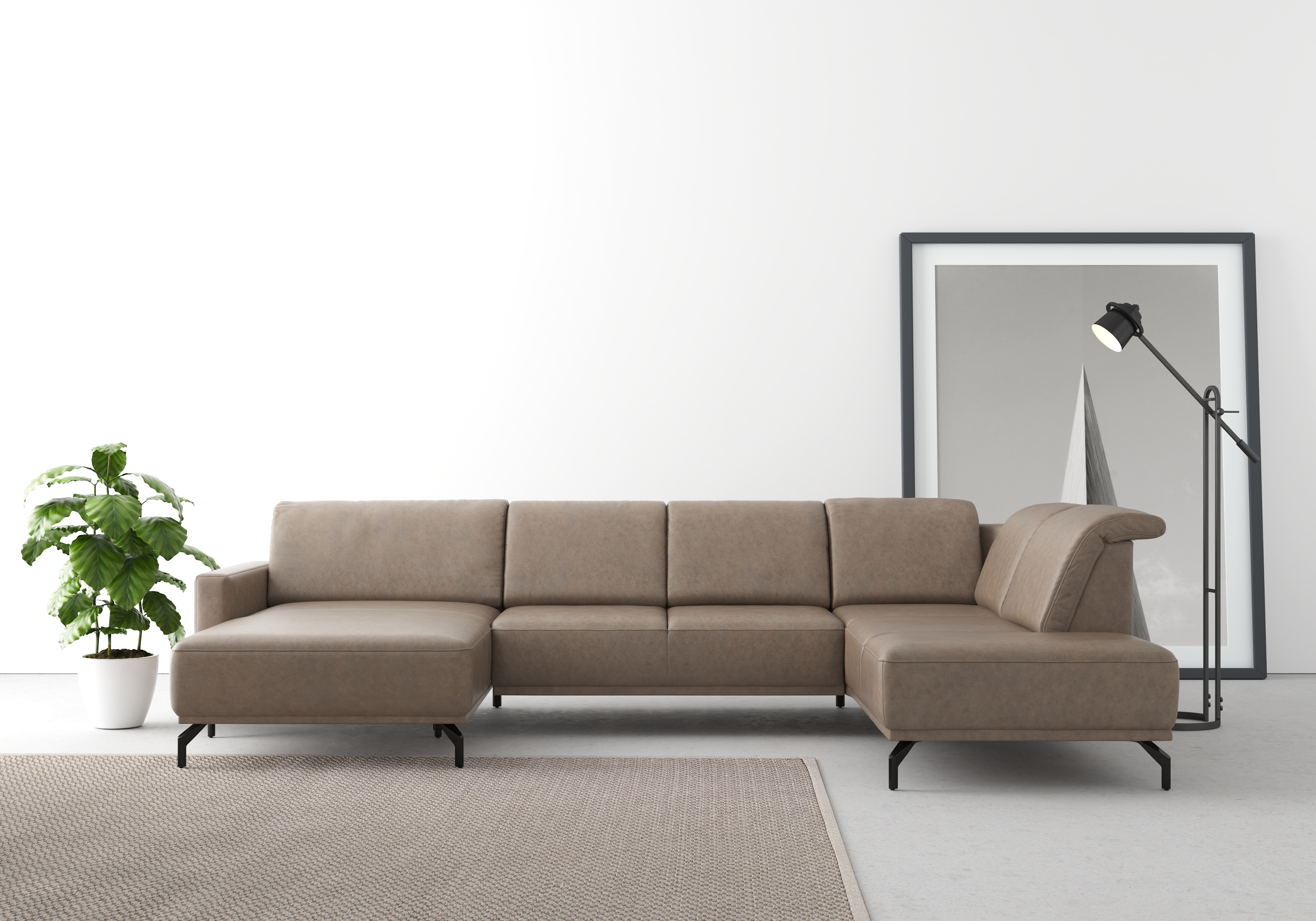 sit&more Wohnlandschaft "Bailando U-Form" wahlweise mit Kopfteilverstellung und Vorziehsitz, motorisch