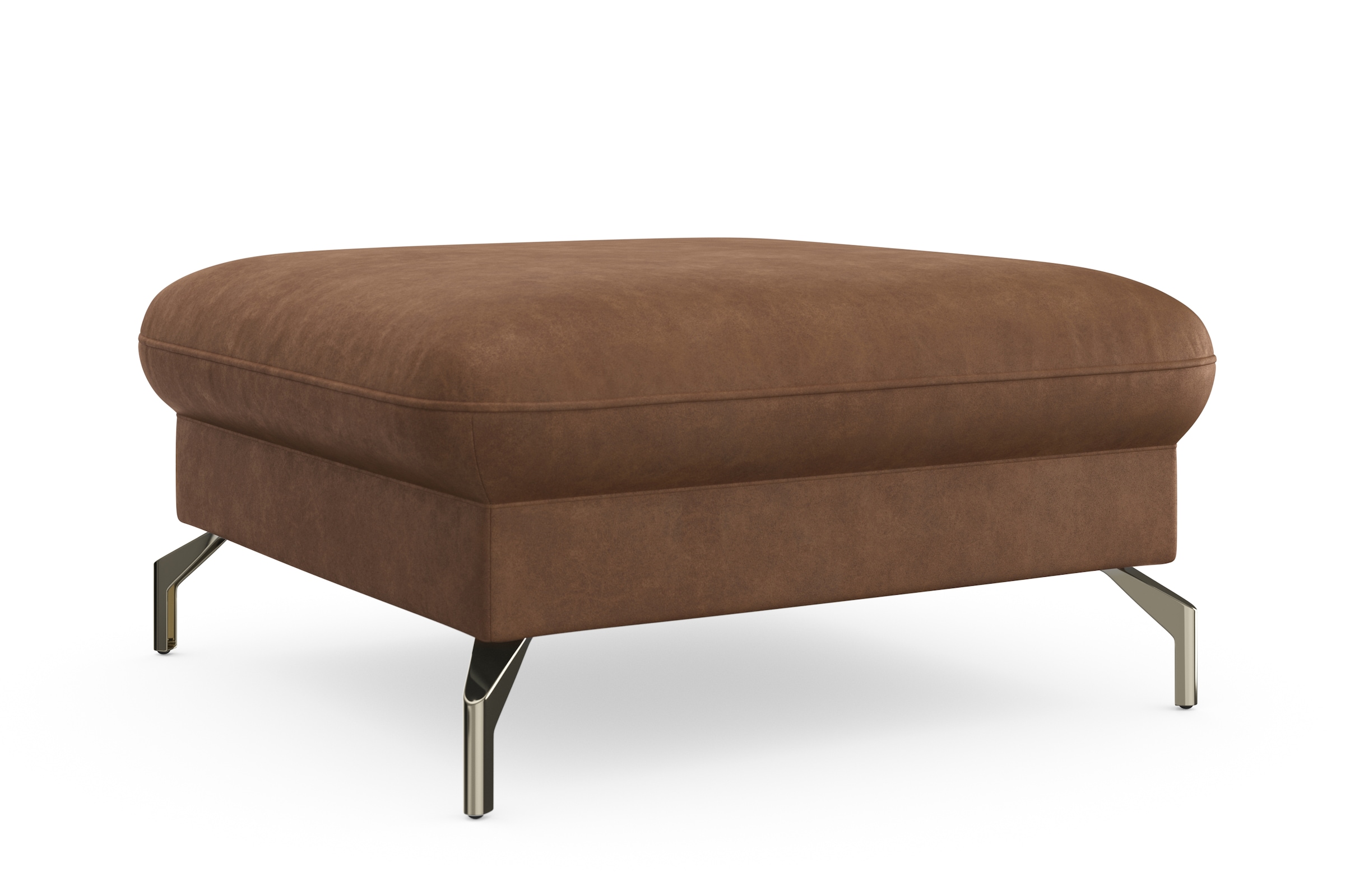 sit&more Hocker »Fashion«, inklusive Federkern, mit satinierten Nickelfüssen