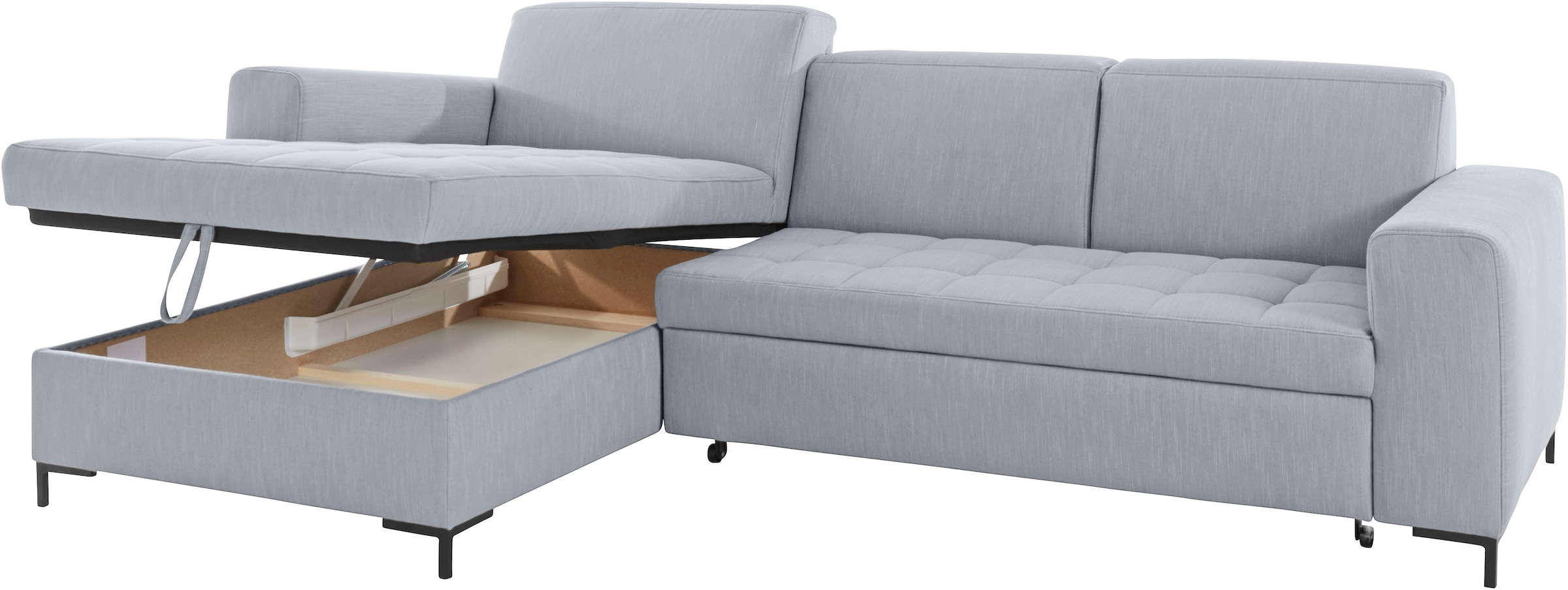 GOODproduct Ecksofa »Grazzo L-Form«, hochwertige Stoffe aus recyceltem Material, Steppung im Sitzbereich