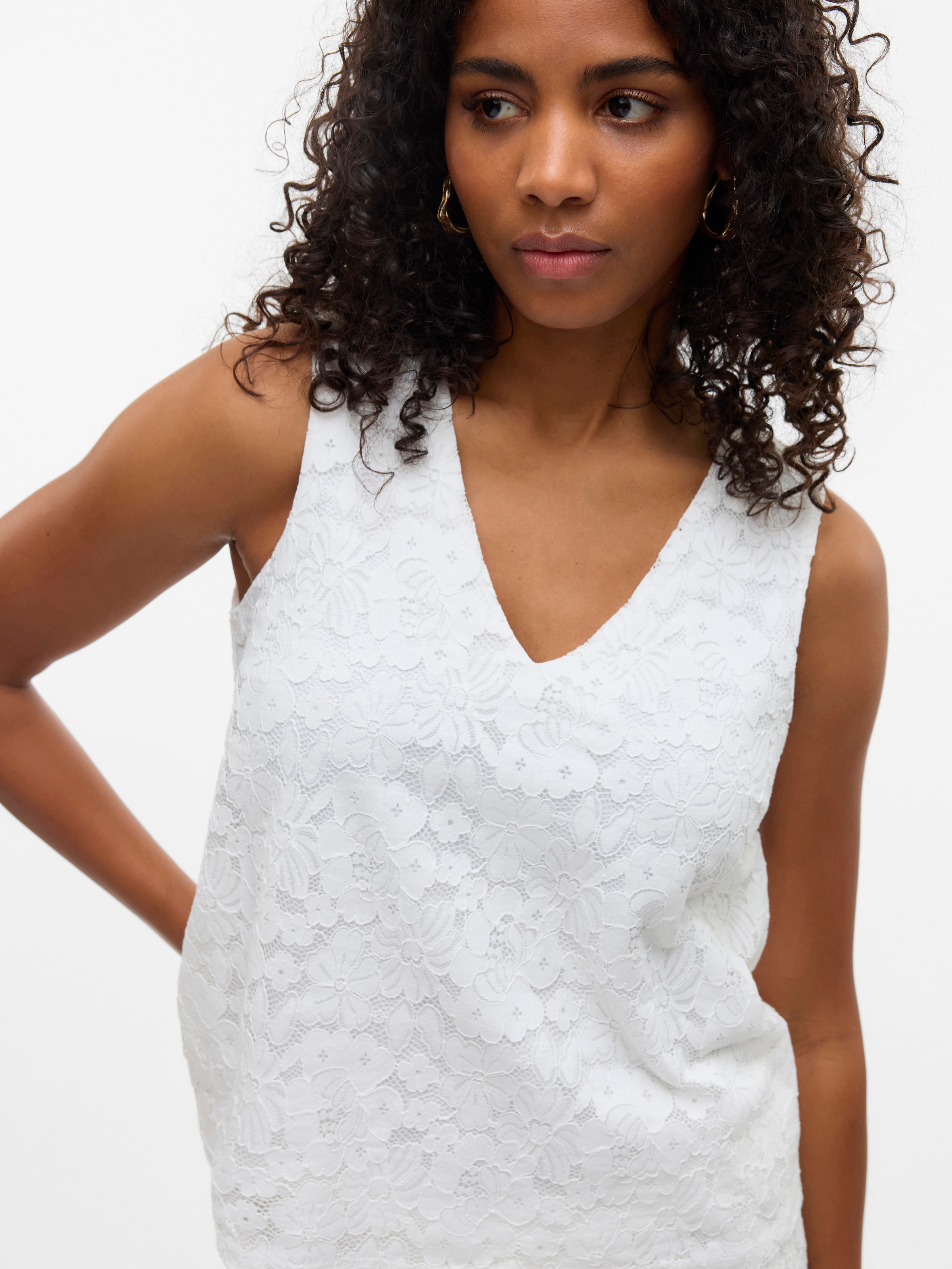 Vero Moda Spitzentop »VMHONEY LACE SL V-NECK TOP WVN GA«