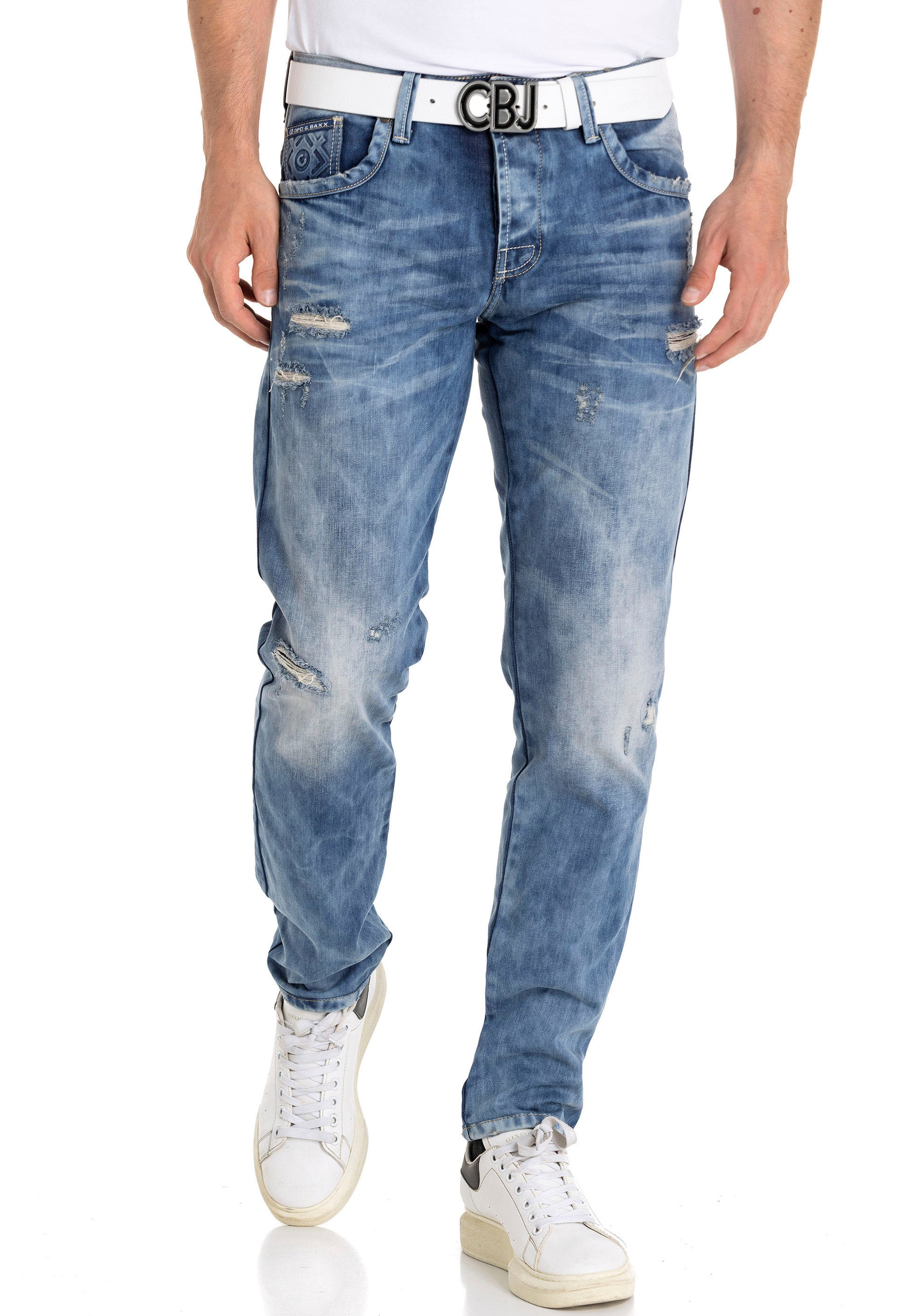 Destroyed-Jeans »Regular«, im Used-Look