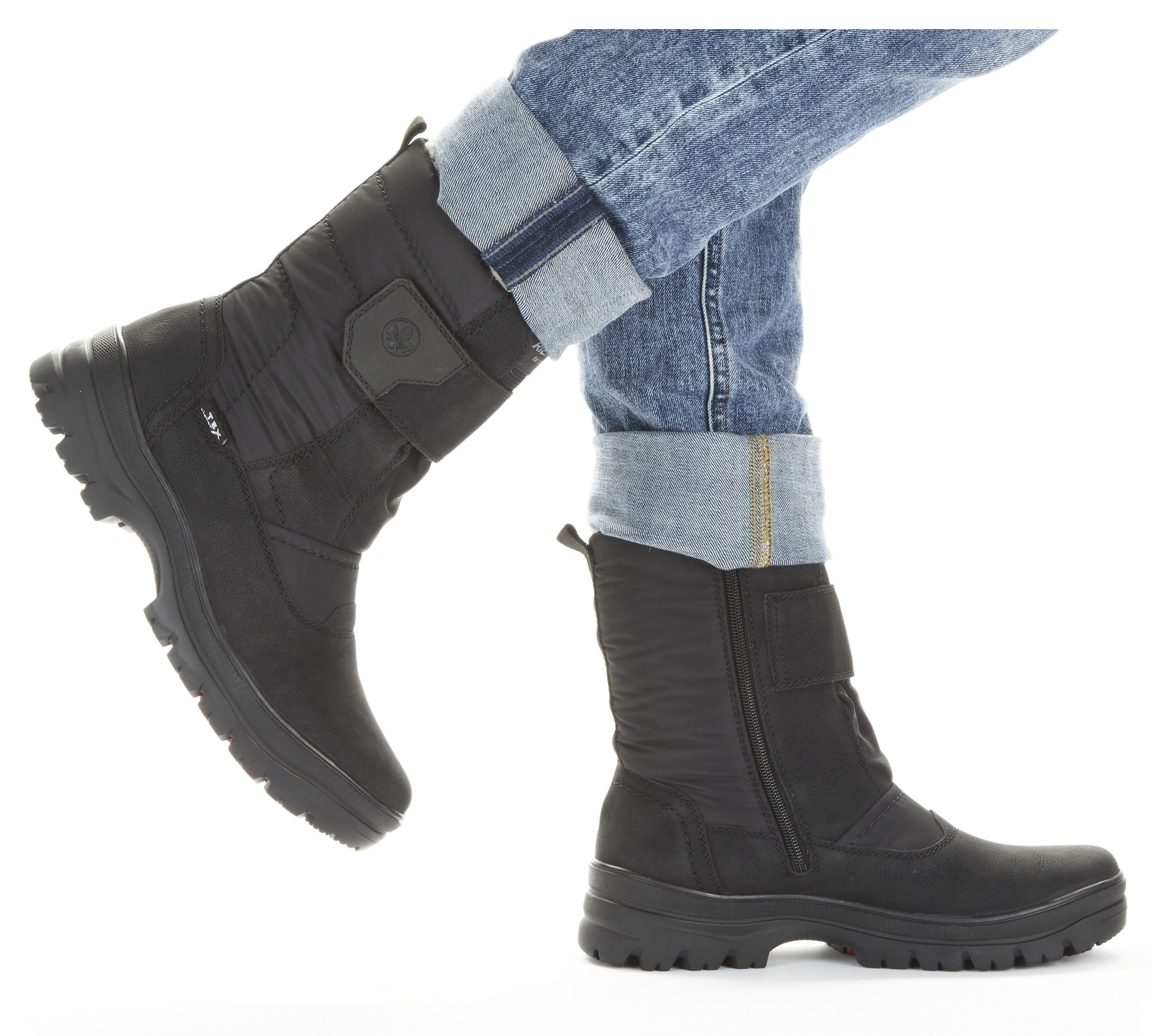 Rieker Winterstiefel, Klettboots mit Lammwollfutter, Flip Grip-Laufsohle und TEX-Membran