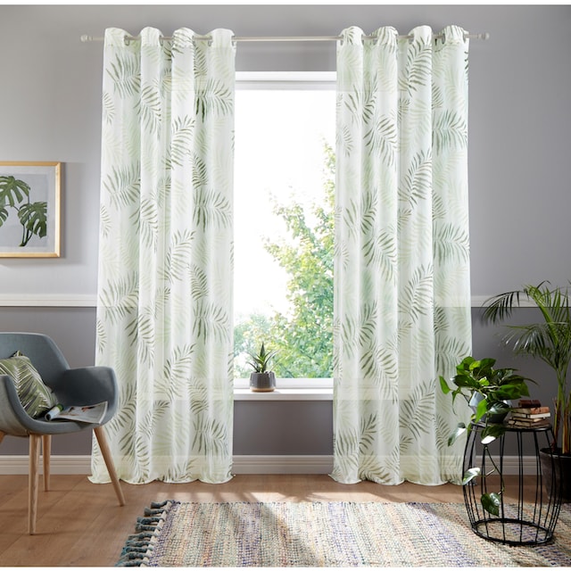 my home Gardine »Paula«, (1 St.), Halbtransparent, Voile, Polyester online  shoppen | Jelmoli-Versand