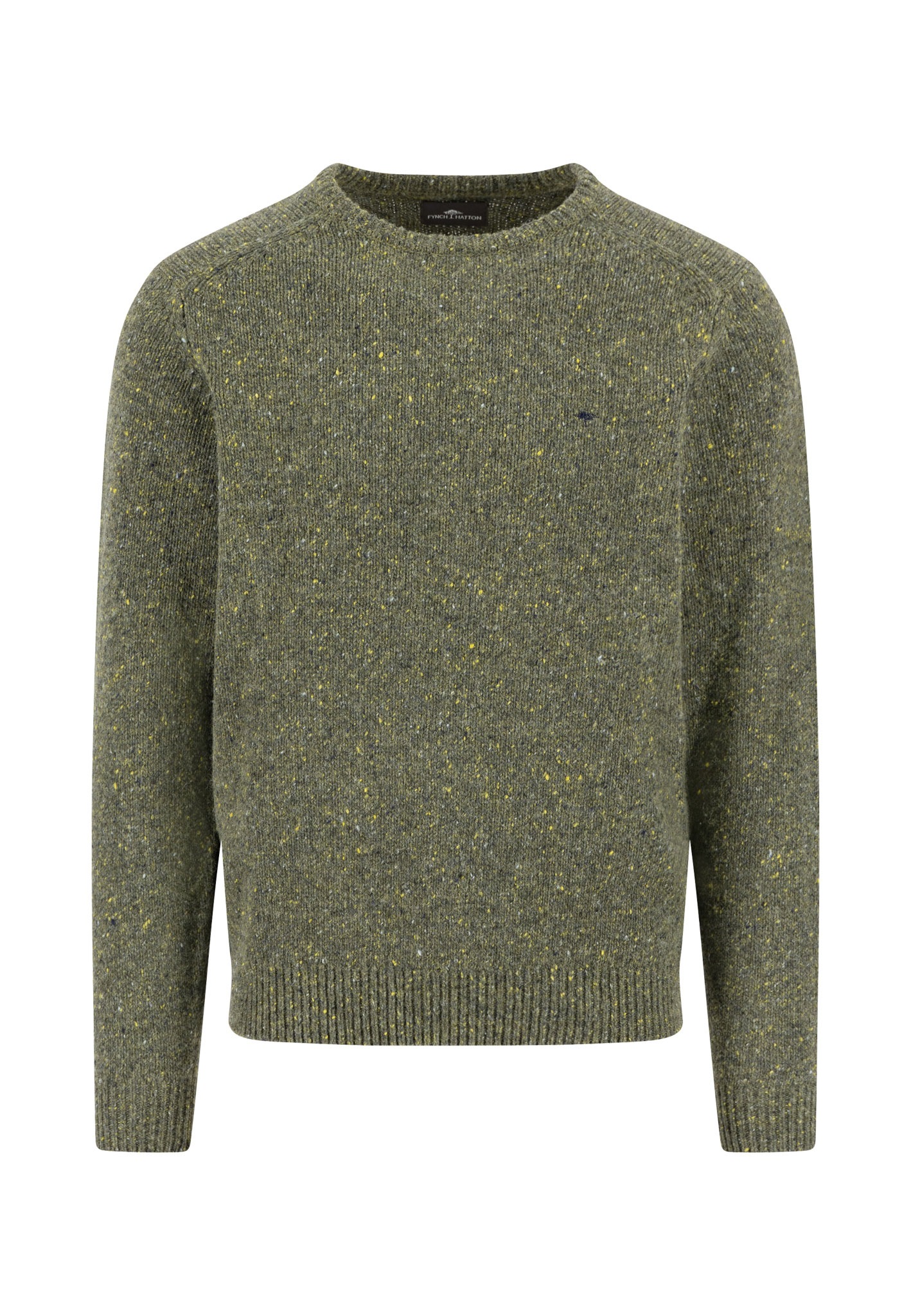 FYNCH-HATTON Strickpullover meliert, mit Rundhals