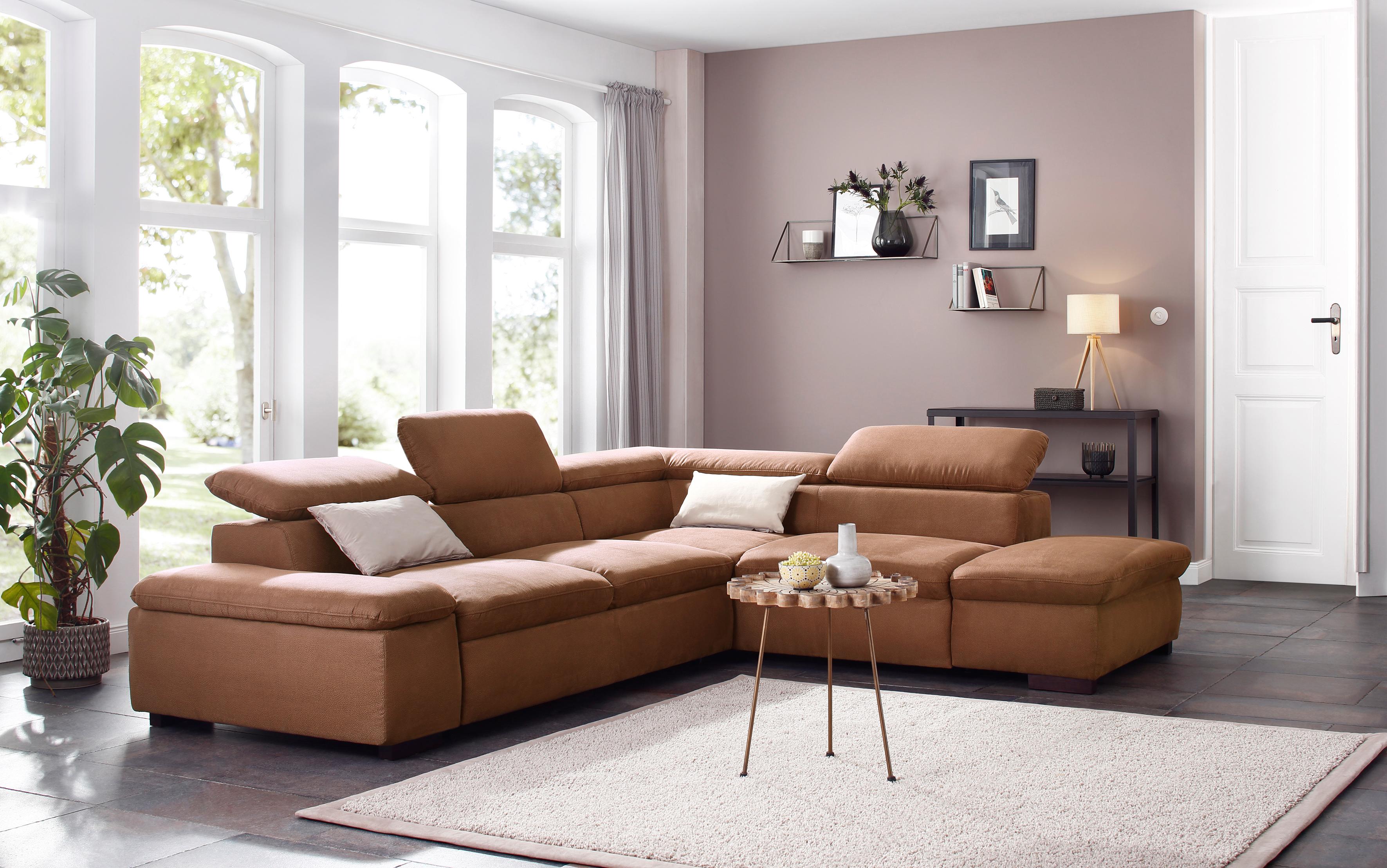 GOODproduct Ecksofa "Alberto L-Form" mit Kopfteilverstellung, wahlweise mit Schlaffunktion