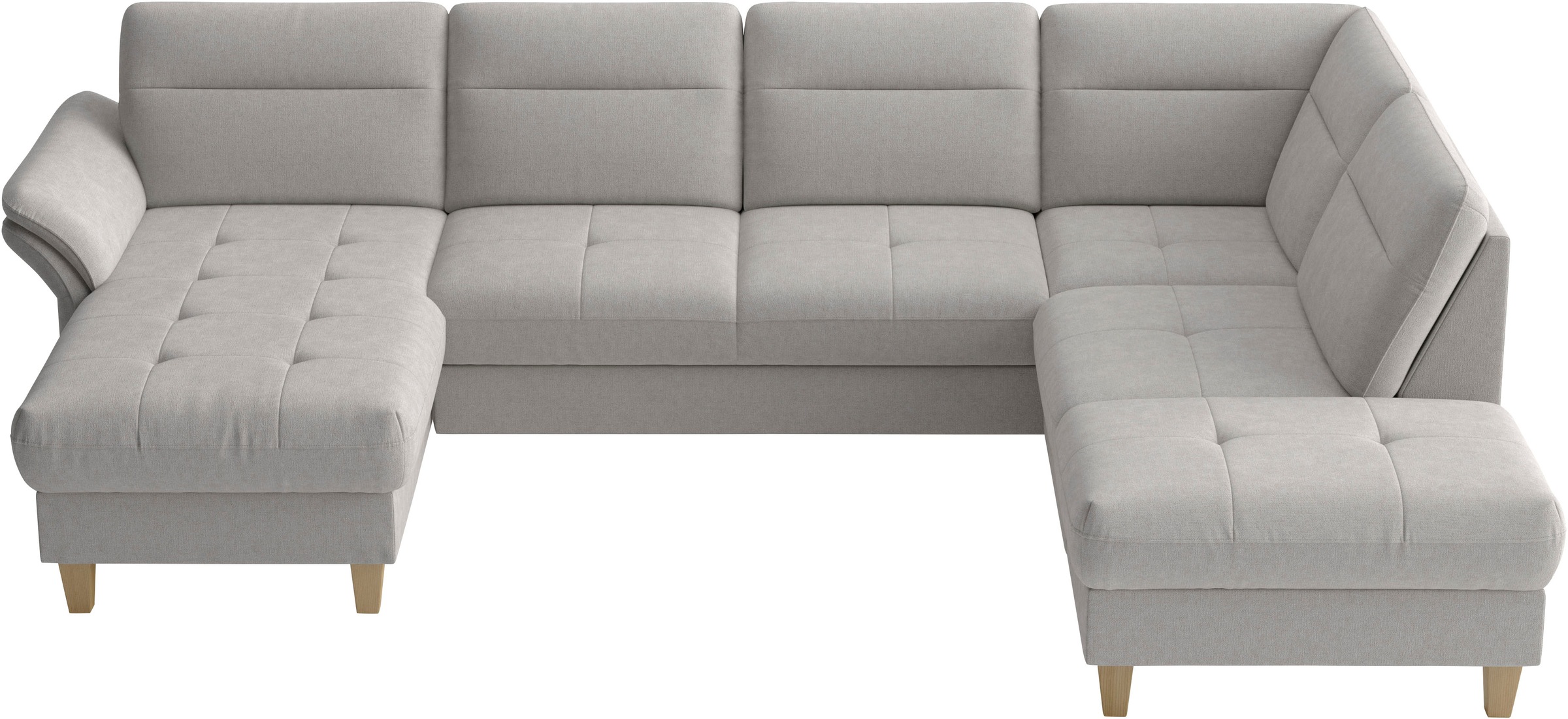 sit&more Wohnlandschaft "Pamela U-Form, B: 292 cm, optional Schlaffunktion & Bettkasten" wahlweise mit Armteilverstellung, Sofa mit Federkern, Sitzhöhe: 48 cm