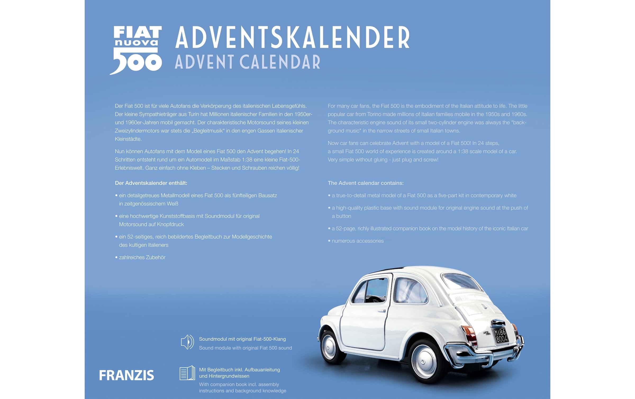 Franzis Adventskalender »Fiat 500«, ab 14 Jahren