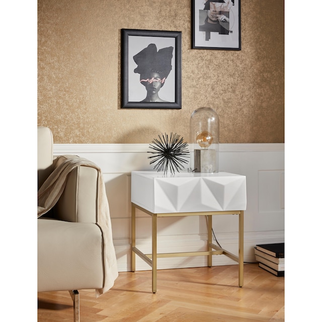 ❤ Leonique Beistelltisch »Minfi«, Schublade mit 3D-Front, auch als  Nachttisch geeignet, Breite 50 cm kaufen im Jelmoli-Online Shop