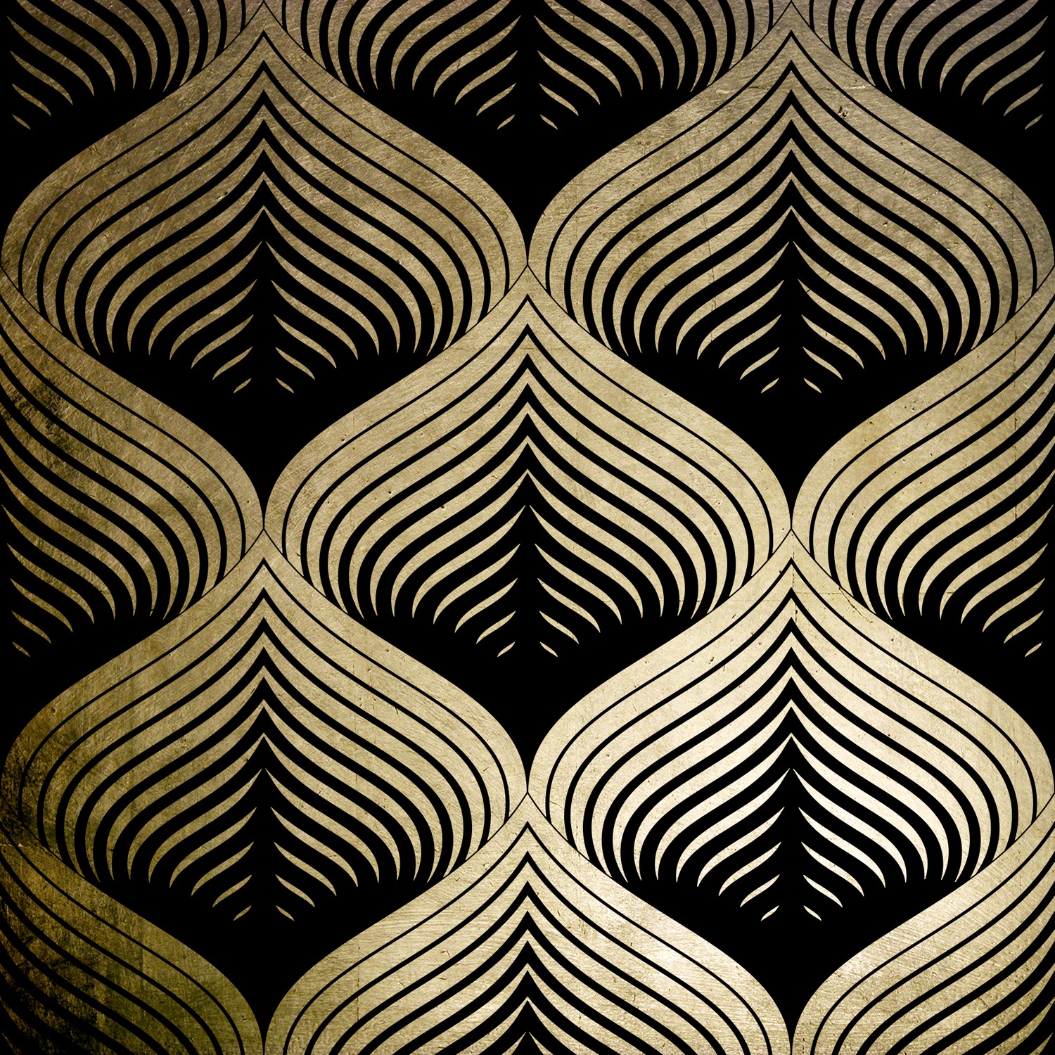 Leonique Acrylglasbild »Blätter - Acrylbilder mit Blattgold veredelt«, Blätter-Blätterbilder-Pflanzen, (1 St.), Goldveredelung, Handgearbeitet, Gerahmt, Edel