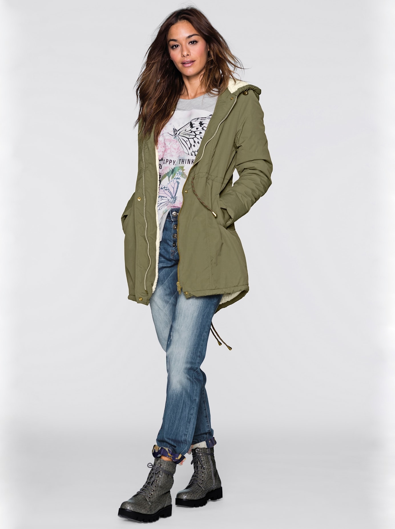 Inspirationen Langjacke mit Kapuze