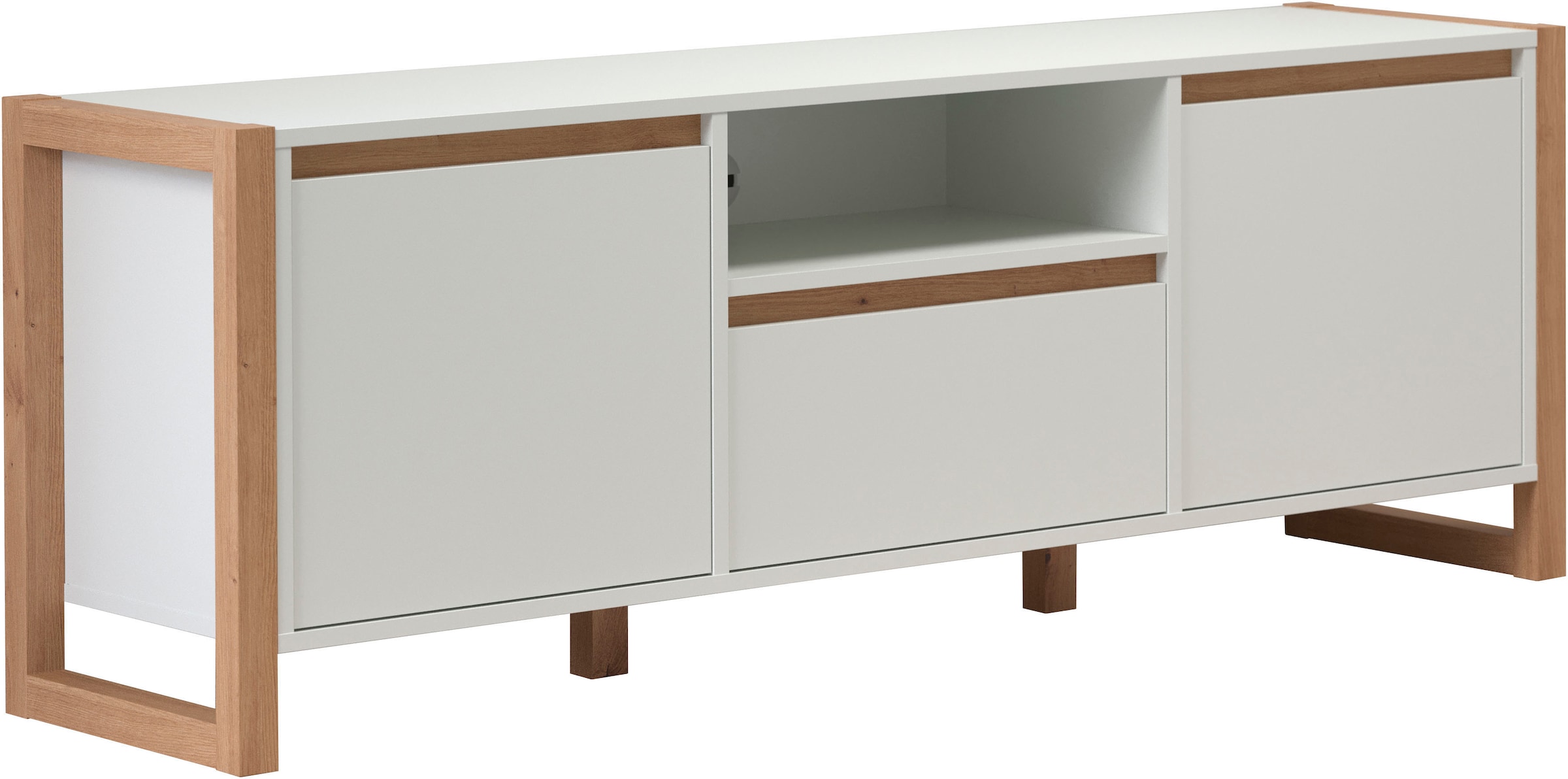 andas Lowboard »Drammen«, TV Schrank, hellbraun / weiss, matt, Breite 150 cm