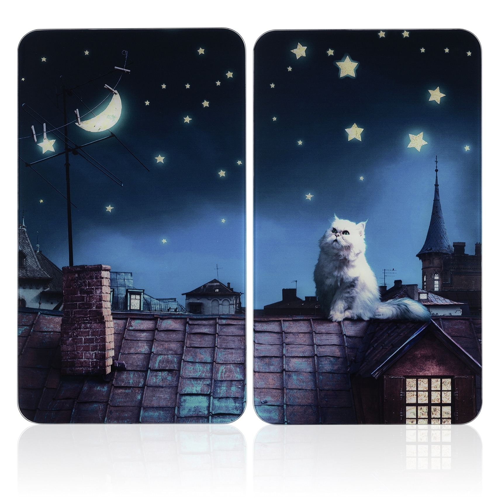 Maximex Herd-Abdeckplatte »Universal Modell Moon Cat«, (Set, 2 tlg.), Herdabdeckung für alle Herdarten, kratzfest, mit rutschfesten Füssen