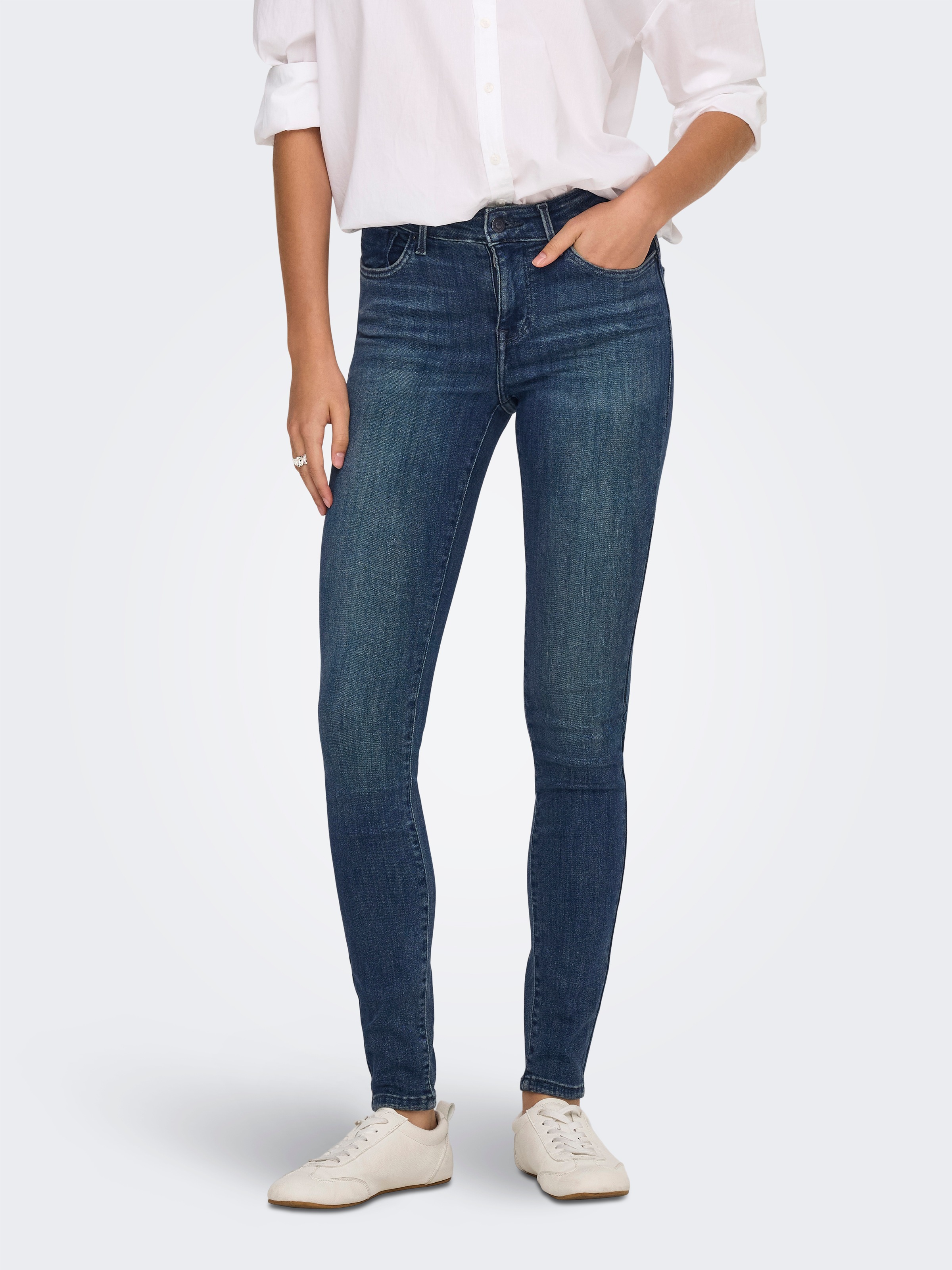 ONLY Skinny-fit-Jeans »ONLPOWER MID WAIST PUSH UP SK DNM BOX«