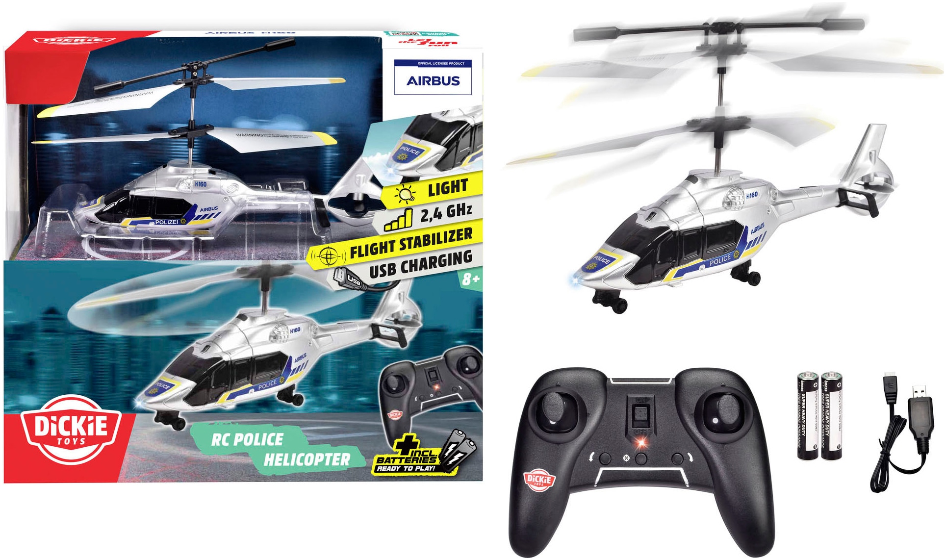 Dickie Toys RC-Helikopter "RC Police Helicopter, RTR" mit Licht- und Soundeffekten