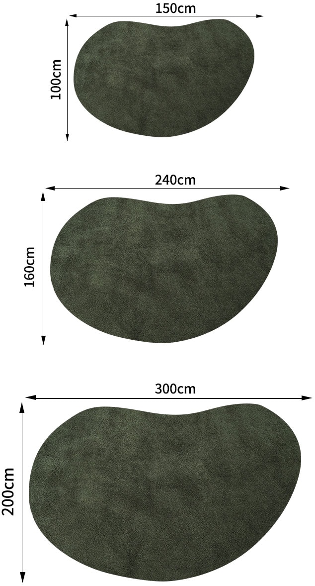 LeGer Home by Lena Gercke Hochflor-Teppich »Halrum, einfarbig, besondere Form, modern«, U-förmig, 25 mm Höhe, organische Form, bean shape, kuschelig, Wohnzimmer, Schlafzimmer
