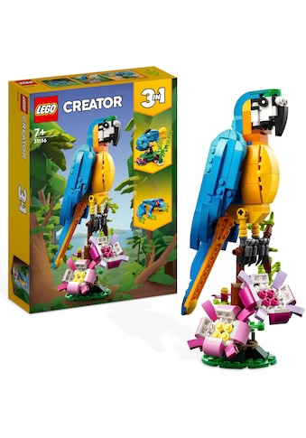 LEGO® Konstruktionsspielsteine »Exotischer Papagei (31136), LEGO® Creator 3in1«, (253... kaufen