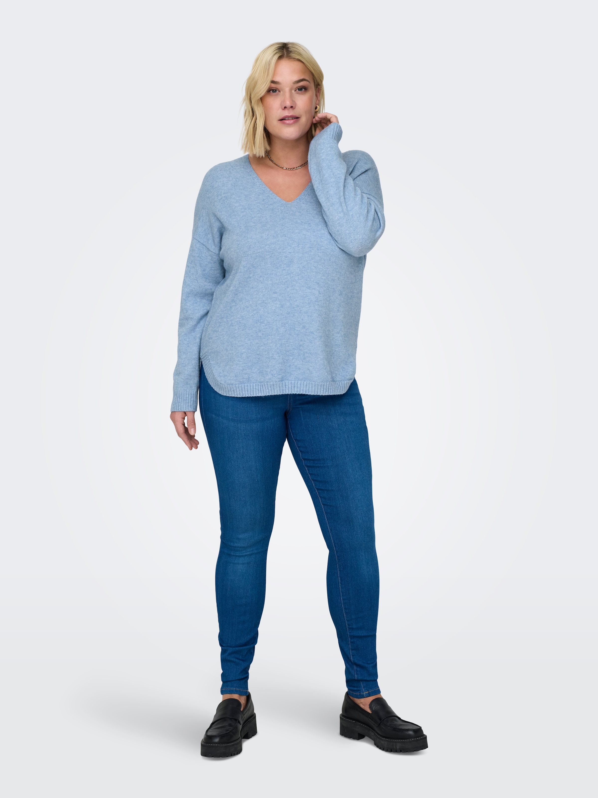 ONLY CARMAKOMA V-Ausschnitt-Pullover »CARMARGARETA LS PULLOVER KNT NOOS«