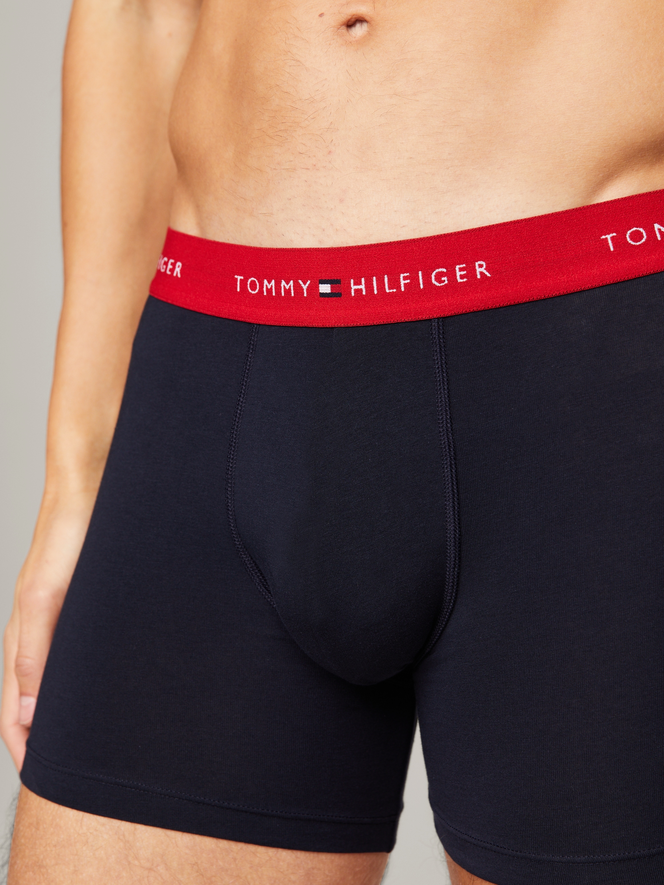 Tommy Hilfiger Underwear Boxer »3P BOXER BRIEF WB«, (Packung, 3 St., 3er), mit Logobund
