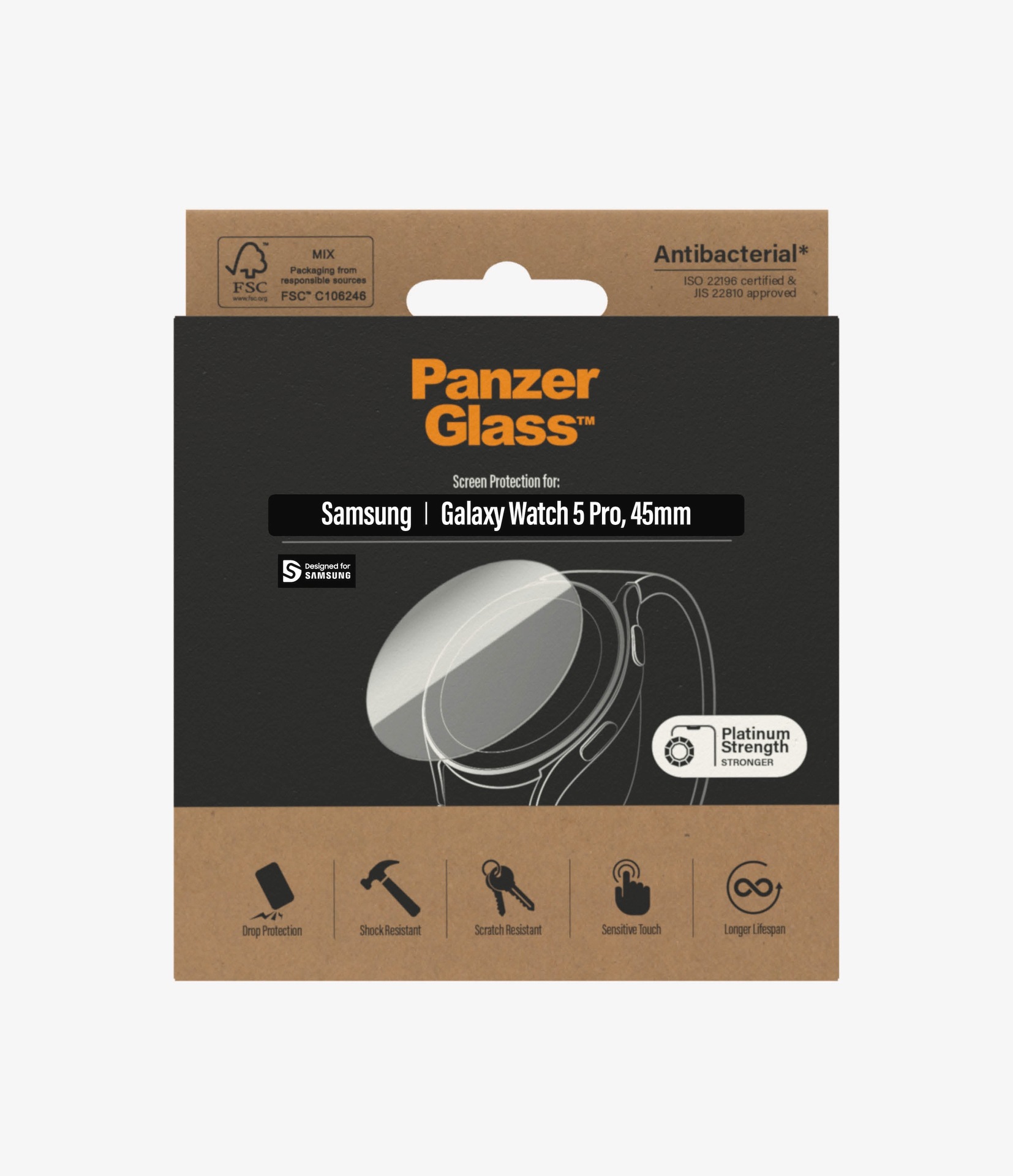 PanzerGlass Displayschutzglas »Screen Protector Glass«, für Samsung Galaxy Watch 5 Pro 45mm