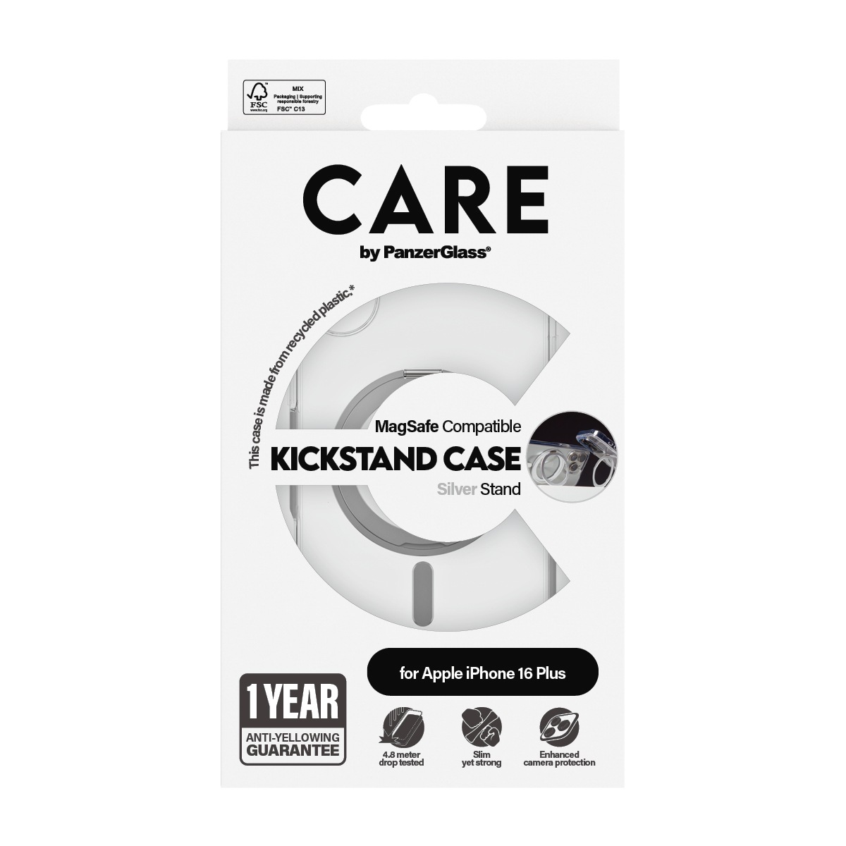 CARE by PanzerGlass Handyhülle »Kickstand Case für Apple iPhone 16 Plus«, Backcover, Schutzhülle, Handyschutzhülle, Case, Schutzcase, stossfest