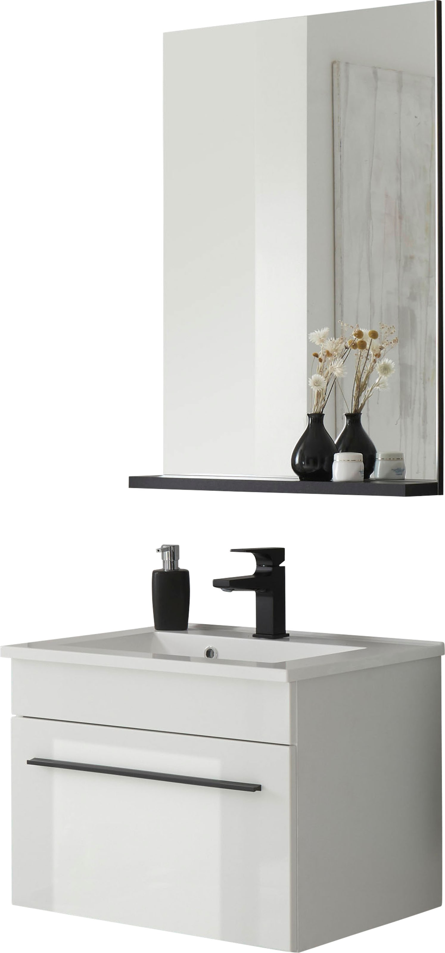 Home affaire Badmöbel-Set "Cantara, Bad im modernen Design, 2-teiliges Badezimmer" Set, 2 Stk. tlg.